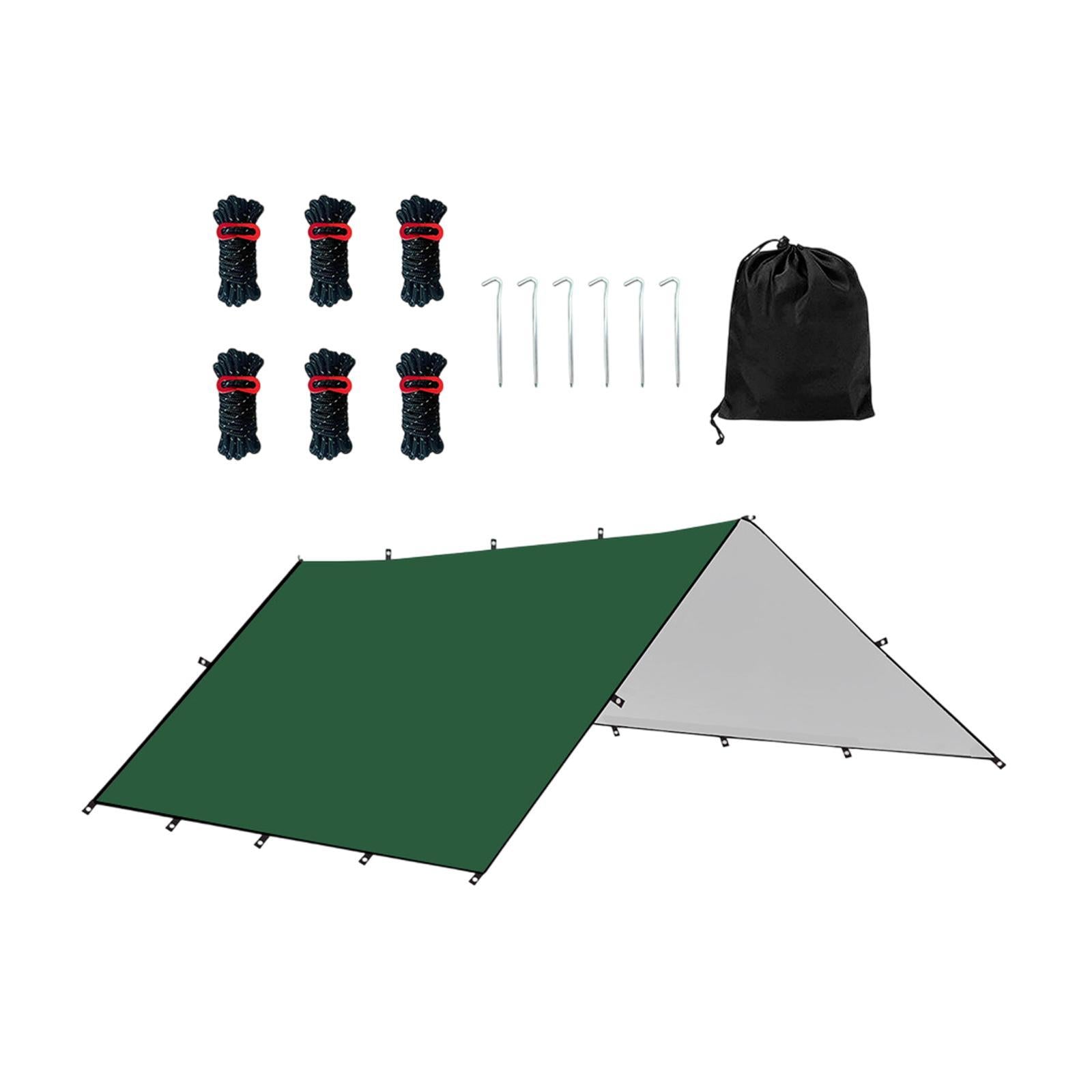 Camping Tent Tarp Foldable Multipurpose for Outdoor Adventure Easily Install Green L