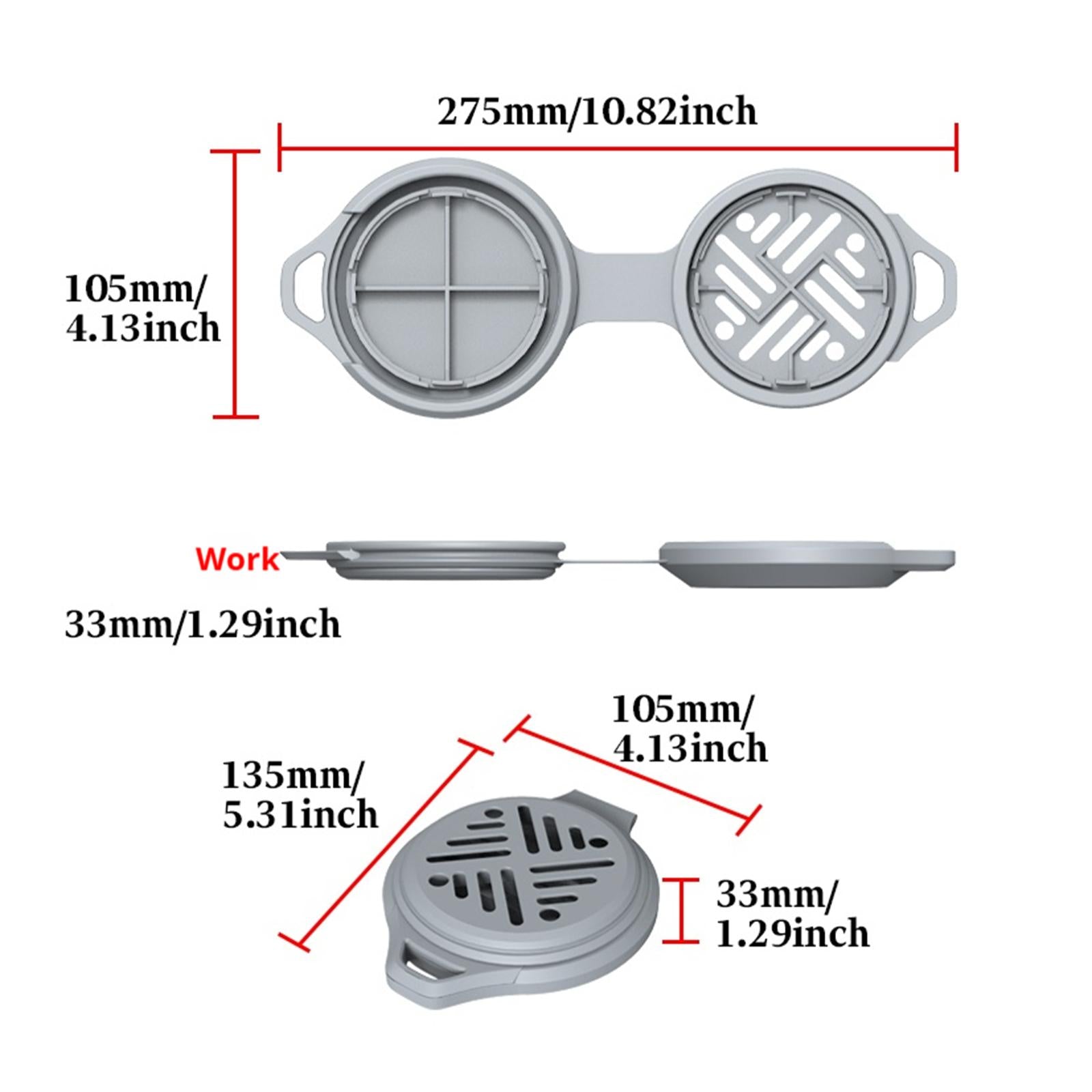 Portable Mosquito Coil Holder Burner for Hiking Party Outdoor Indoor gray