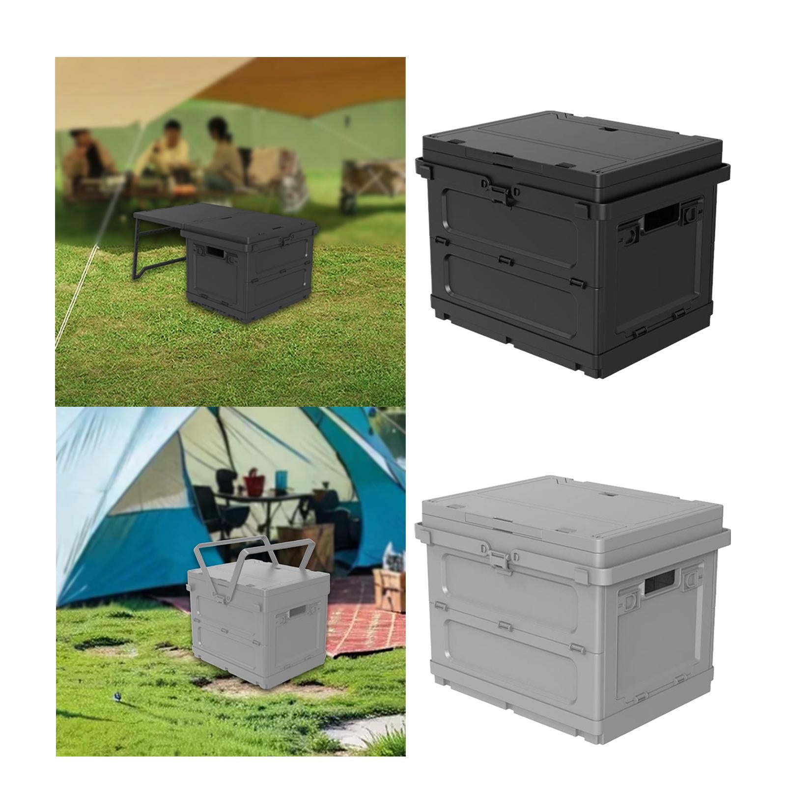 Outdoor Camping Box Versatile Picnic Basket for Traveling Home Garage Hiking Black
