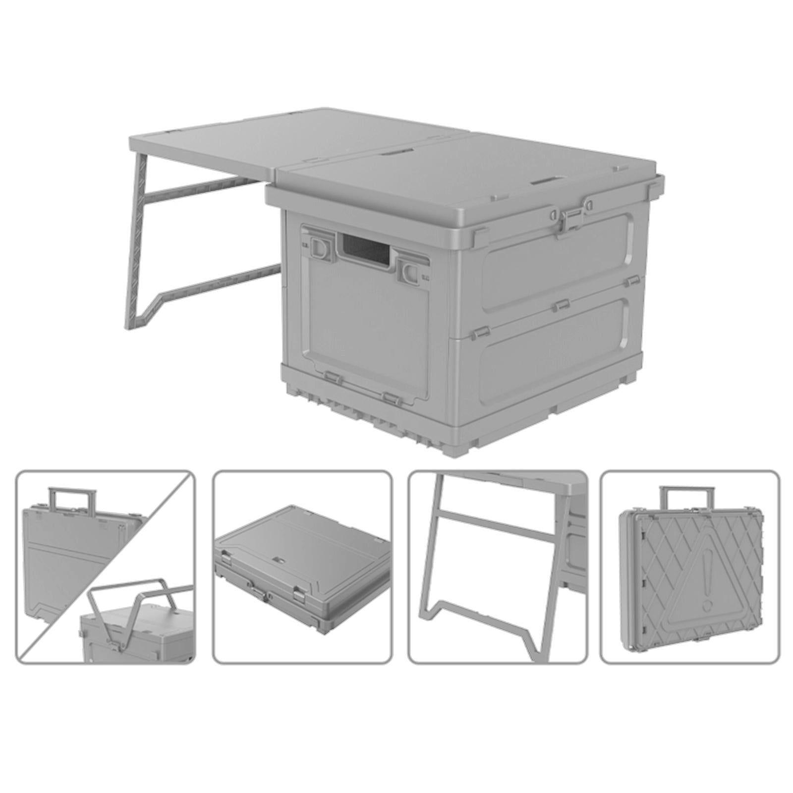 Outdoor Camping Box Versatile Picnic Basket for Traveling Home Garage Hiking Gray