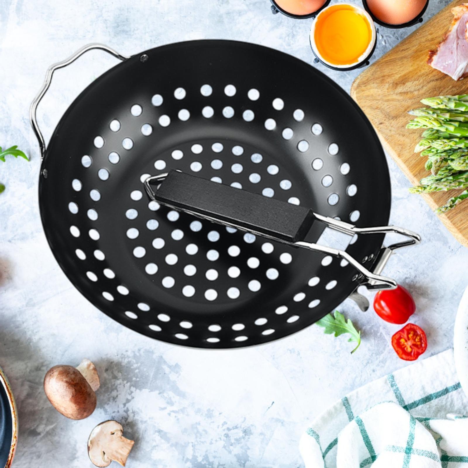 Nonstick 11.02 inch Camping Cookware Cookware with Handle Portable Grill Pan