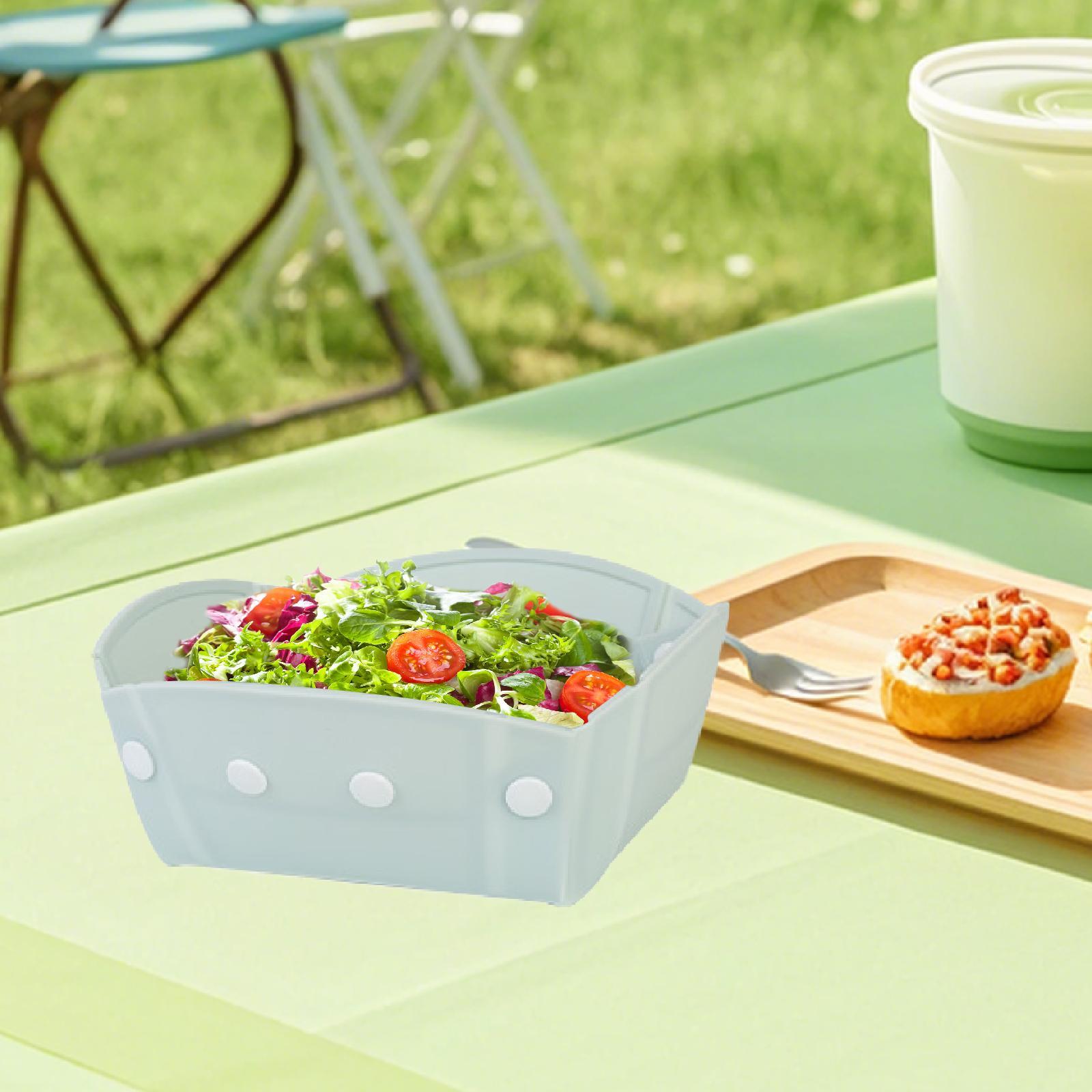 Camping Tableware Folding Plate Bowl Business Trips Outdoor Collapsible Bowl Blue