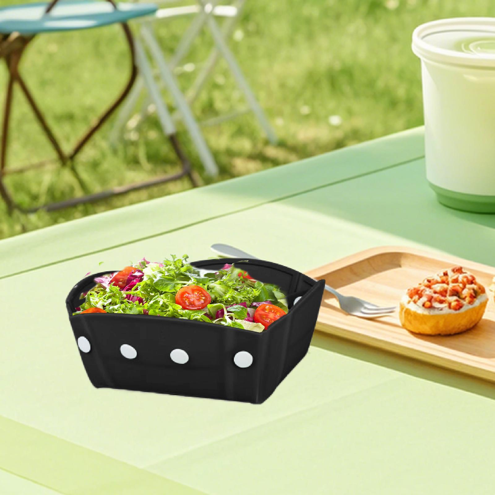 Camping Tableware Folding Plate Bowl Business Trips Outdoor Collapsible Bowl Black