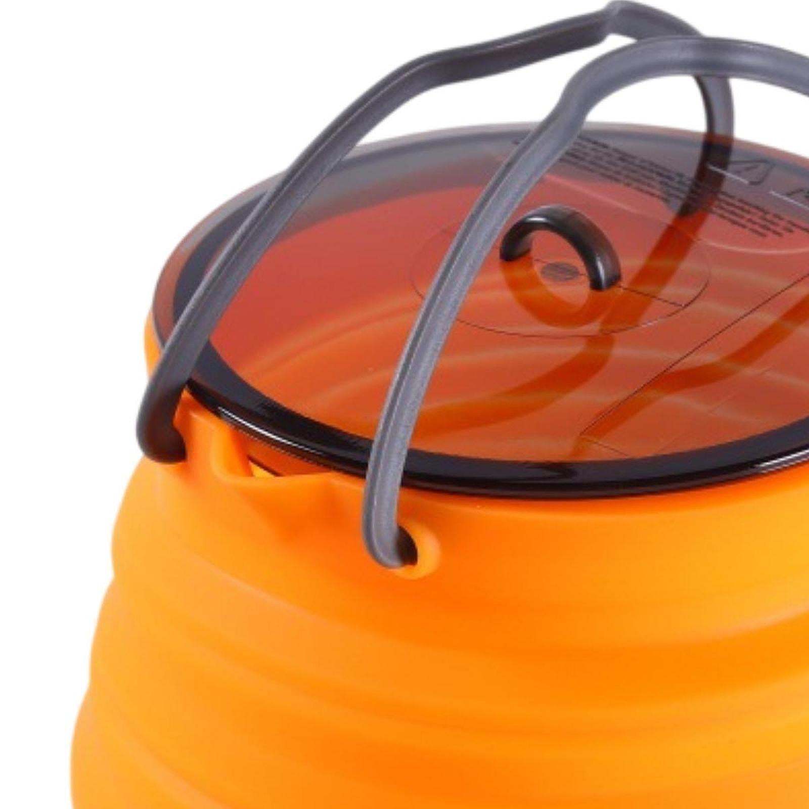 Foldable Camping Kettle 1.5L Multiuse for Backpacking Outdoors Boiling Water Orange