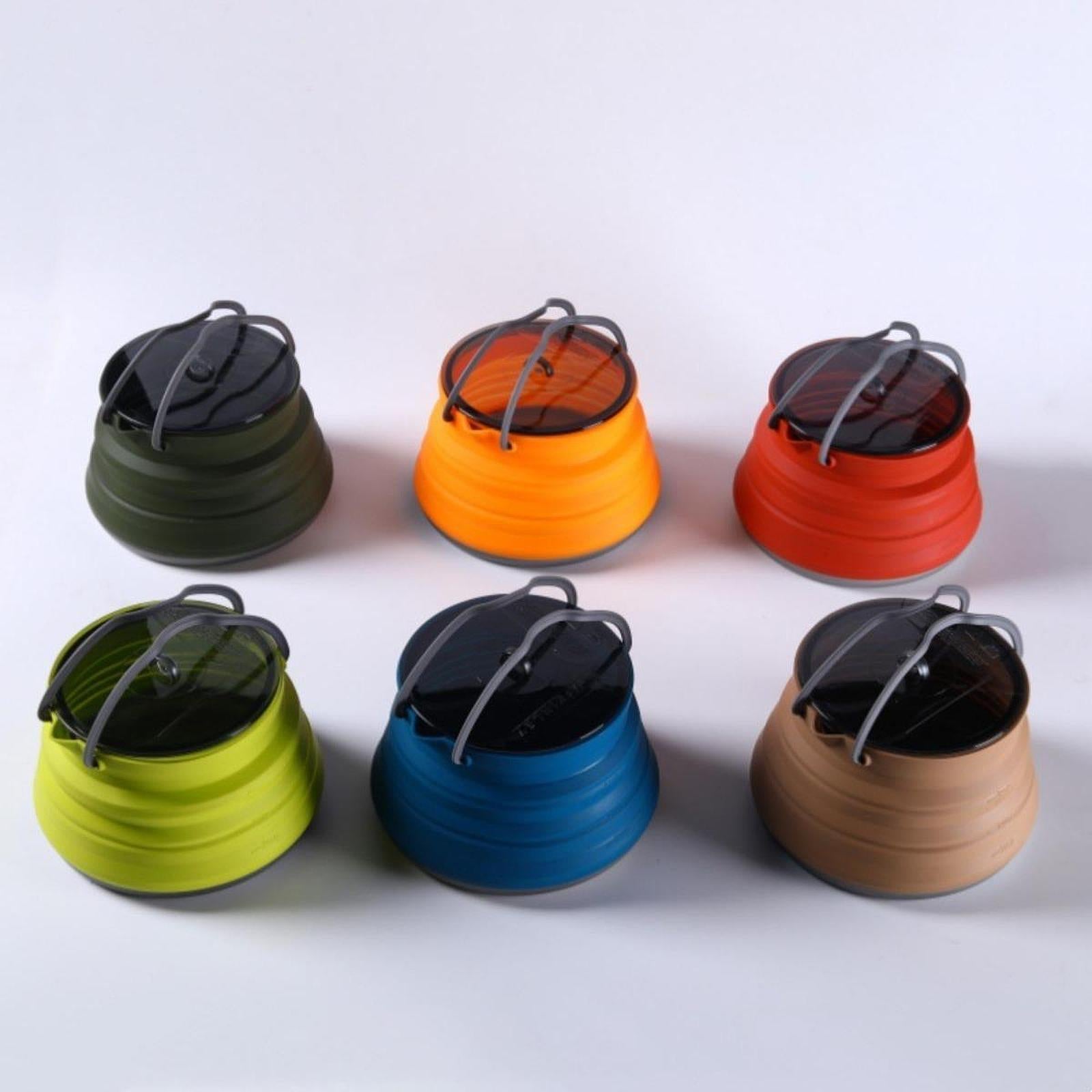 Foldable Camping Kettle 1.5L Multiuse for Backpacking Outdoors Boiling Water Orange