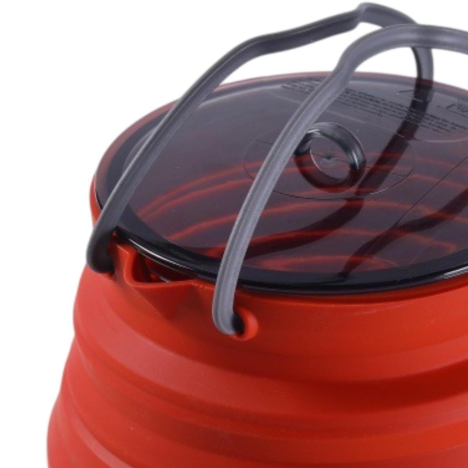 Foldable Camping Kettle 1.5L Multiuse for Backpacking Outdoors Boiling Water Red
