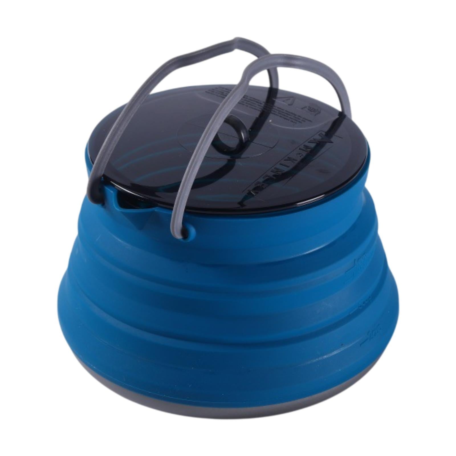 Foldable Camping Kettle 1.5L Multiuse for Backpacking Outdoors Boiling Water Blue