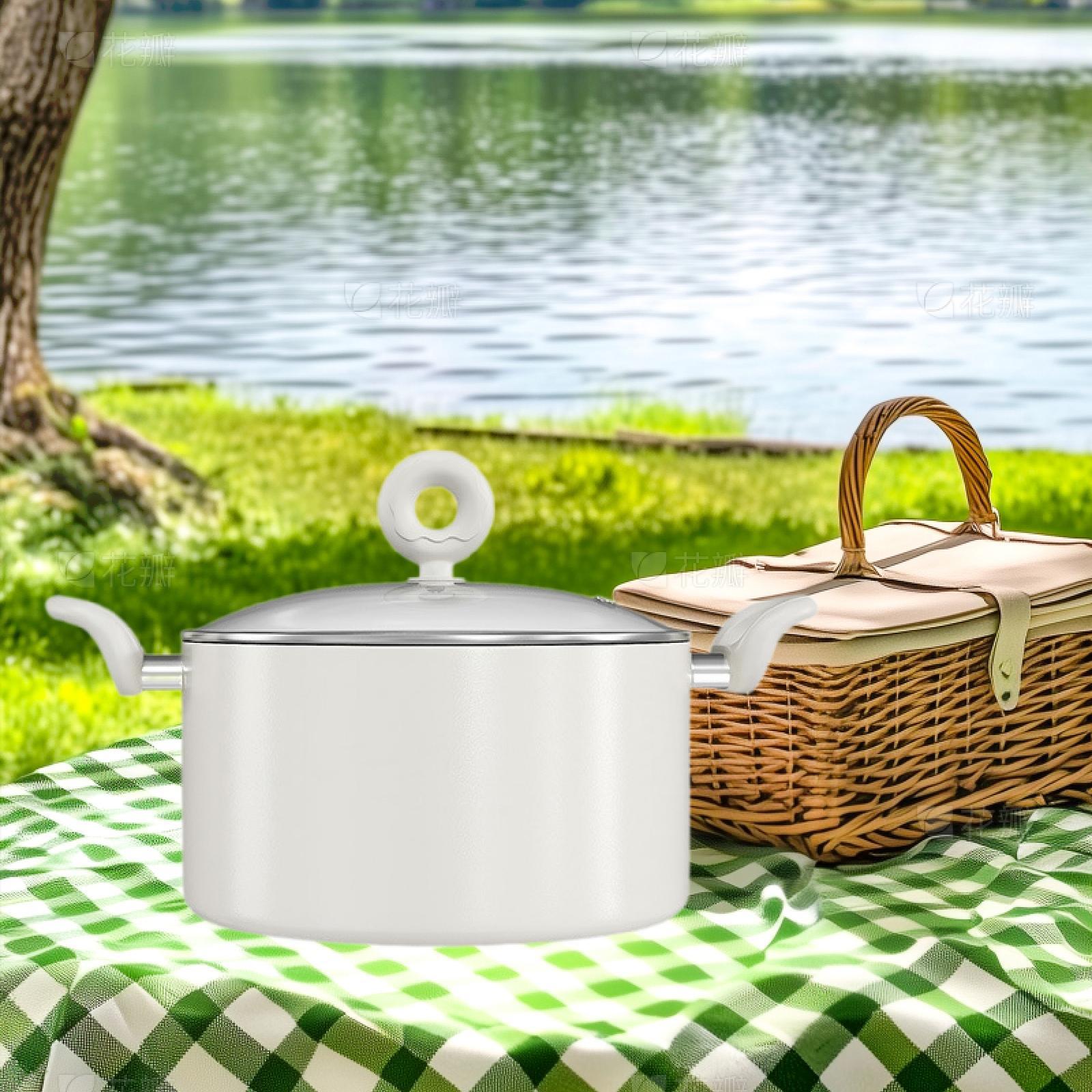 Camping Pot Portable Equipment with Lid for Hiking Indoor Outdoor Activities