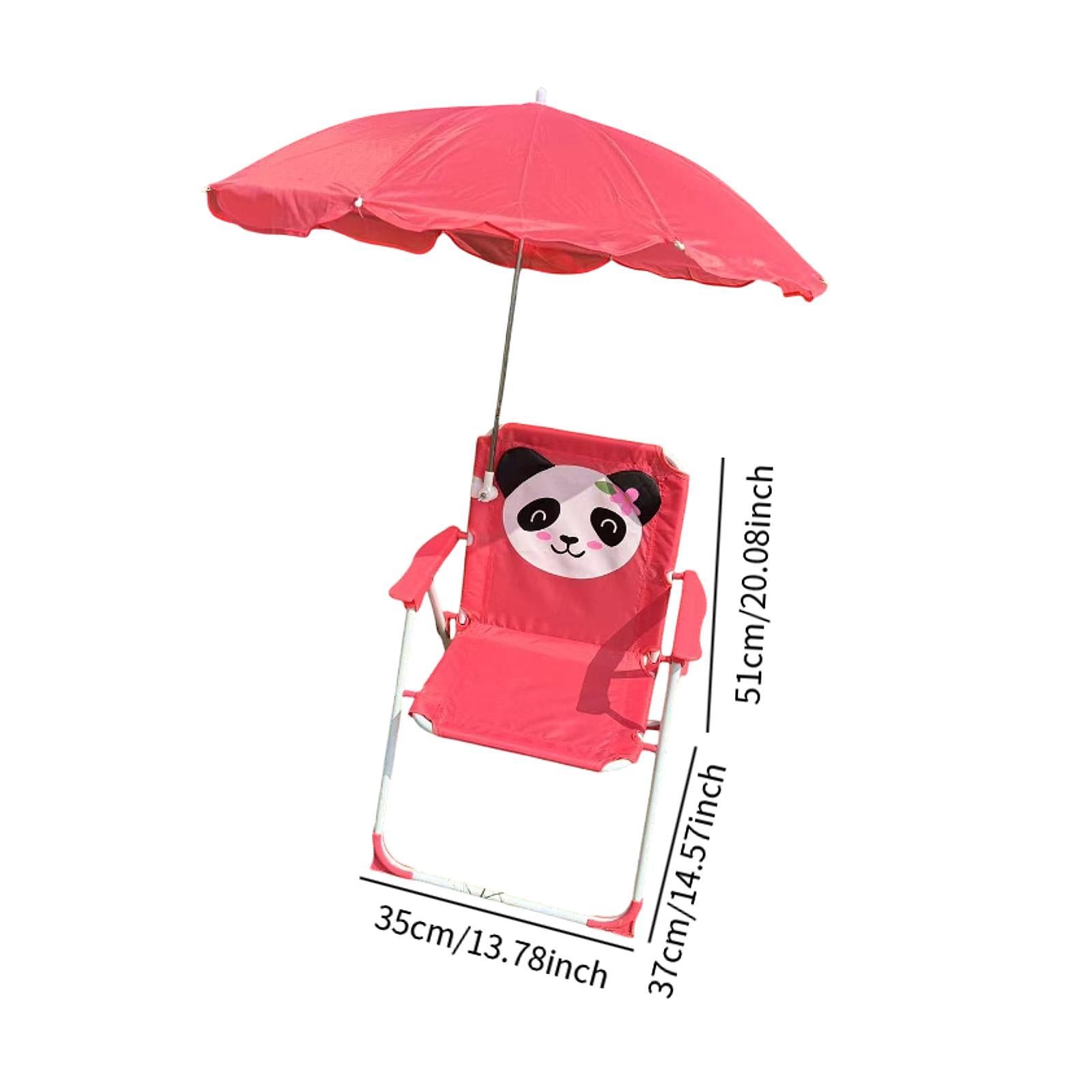 Kids Beach Chairs with Umbrella Park Camping Chair for Fishing Tent Backyard Red