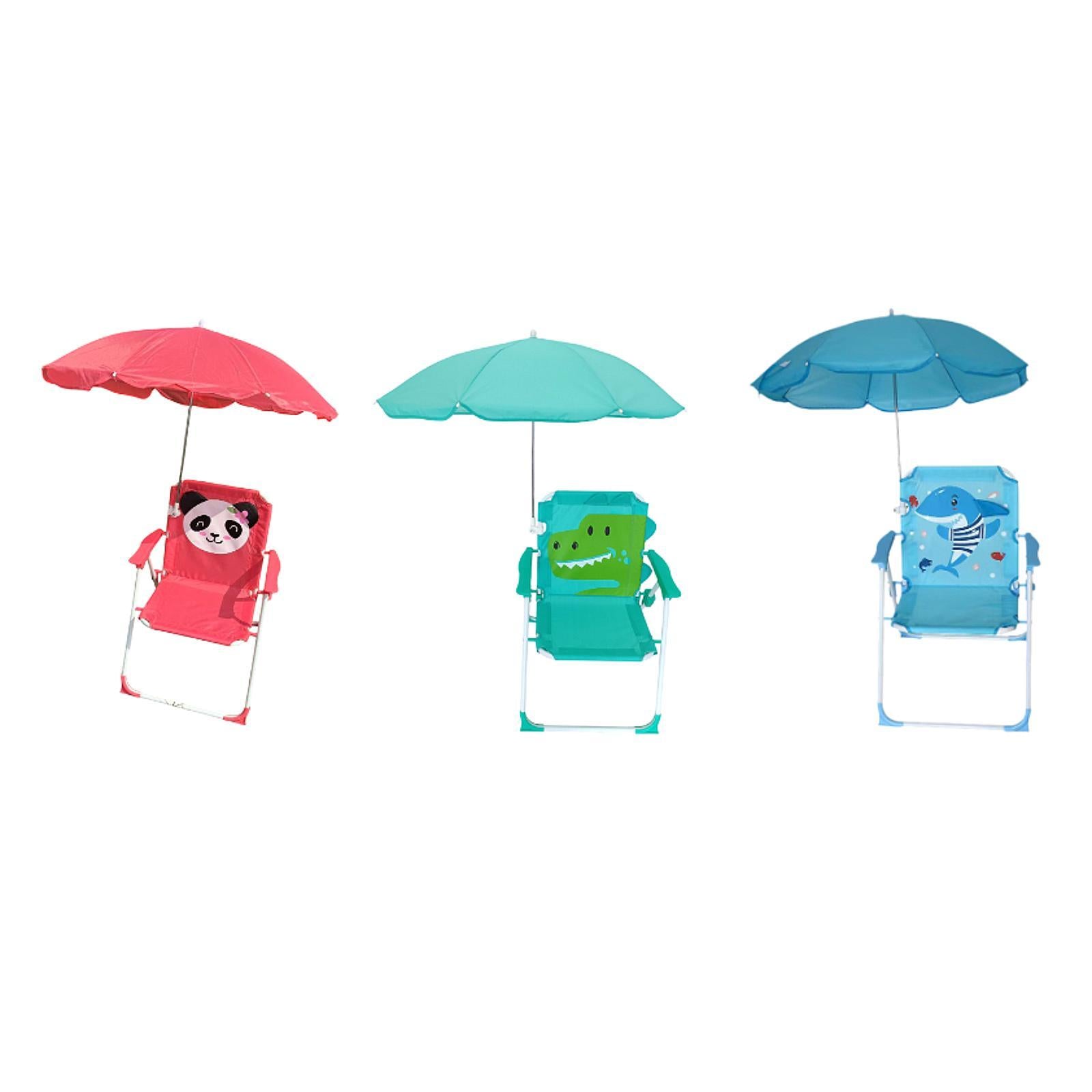 Kids Beach Chairs with Umbrella Park Camping Chair for Fishing Tent Backyard Red