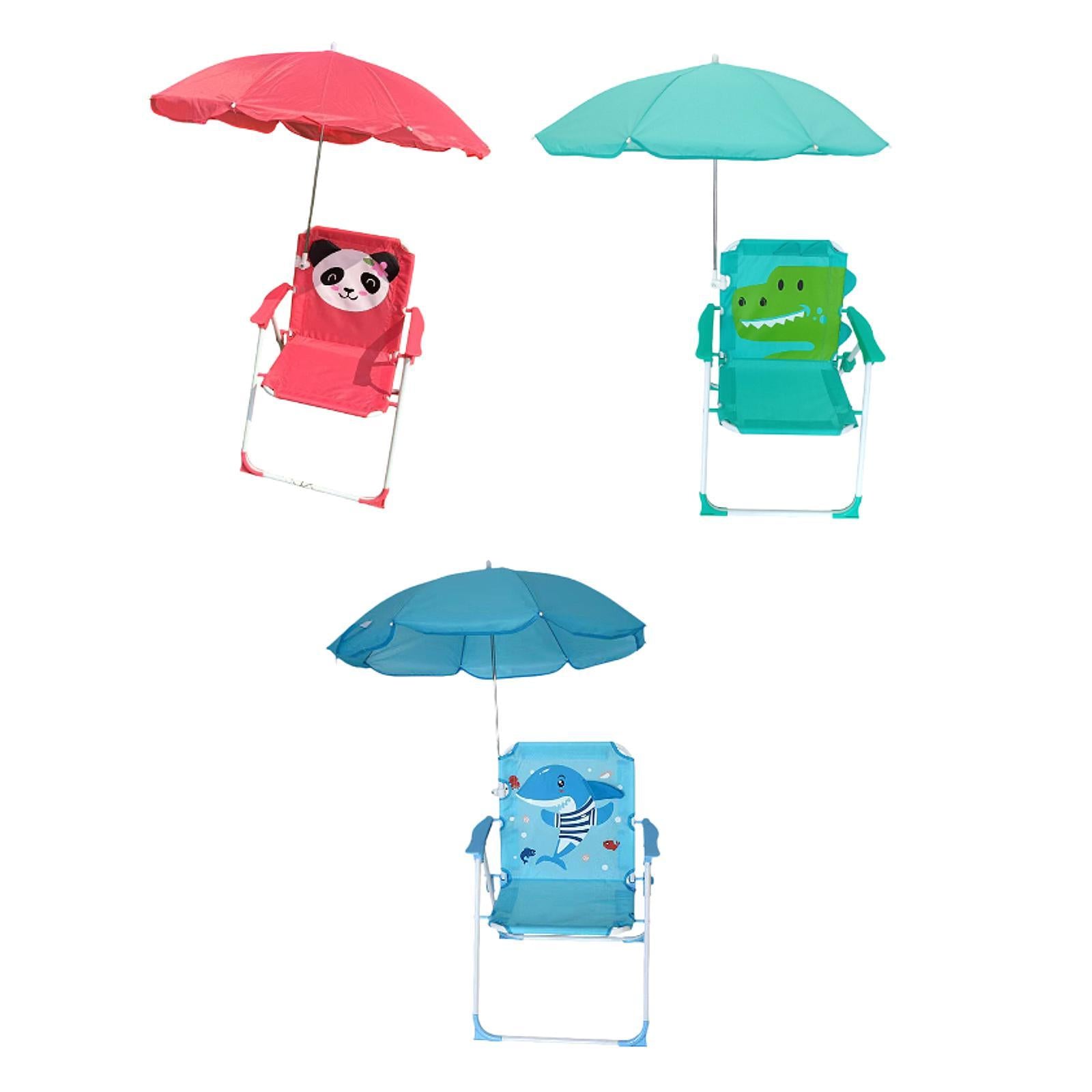 Kids Beach Chairs with Umbrella Park Camping Chair for Fishing Tent Backyard Red