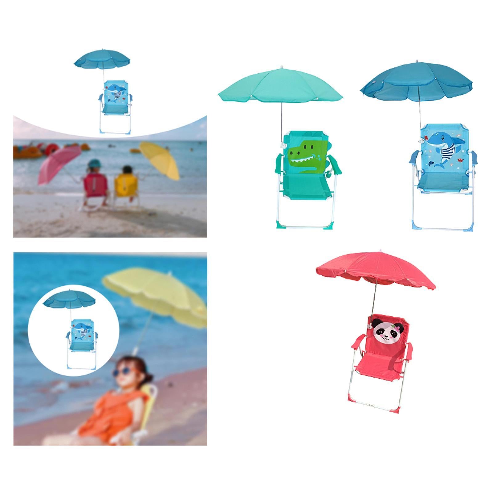 Kids Beach Chairs with Umbrella Park Camping Chair for Fishing Tent Backyard Red