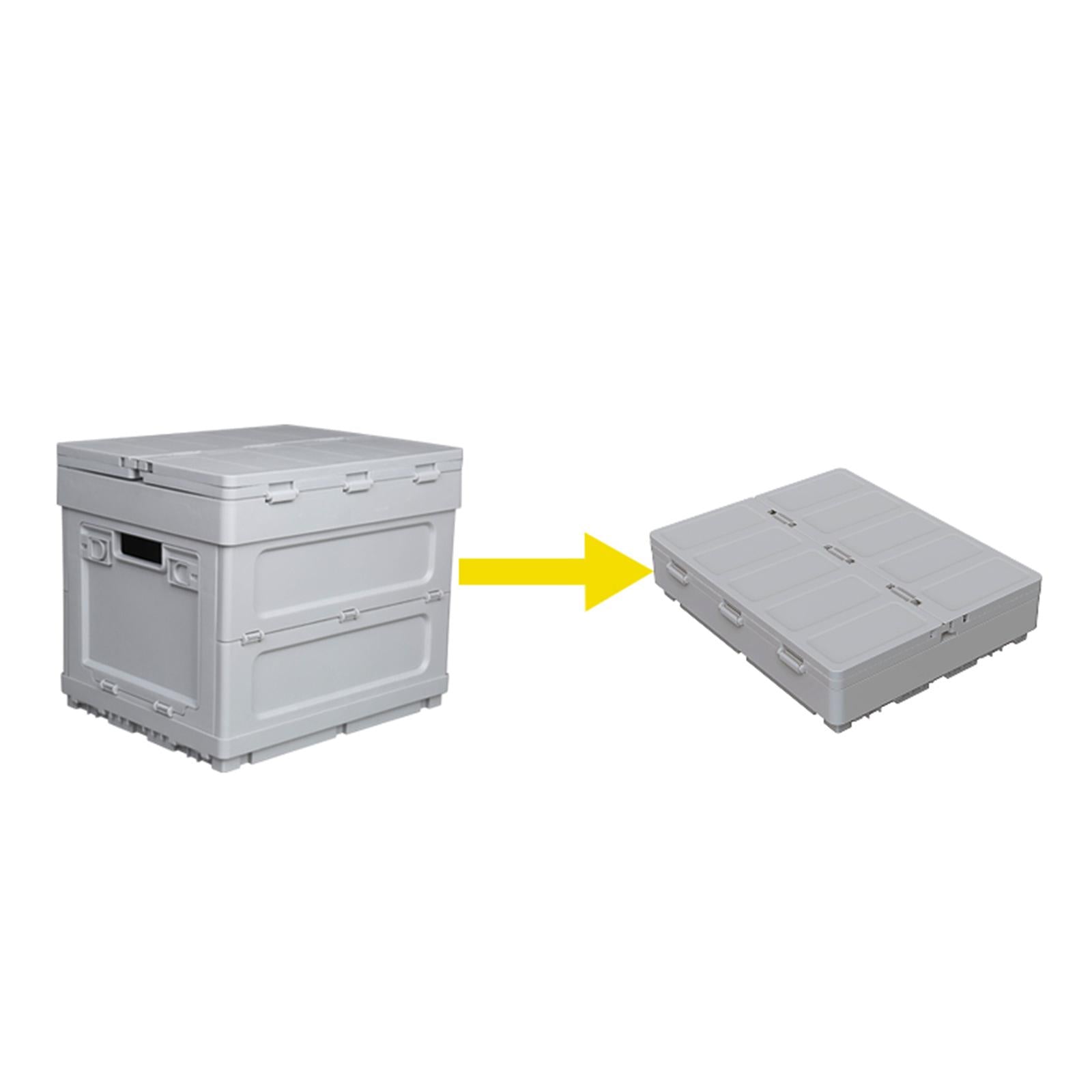 Collapsible Car Trunk Organizer Camping Table Groceries Foldable Storage Box Gray