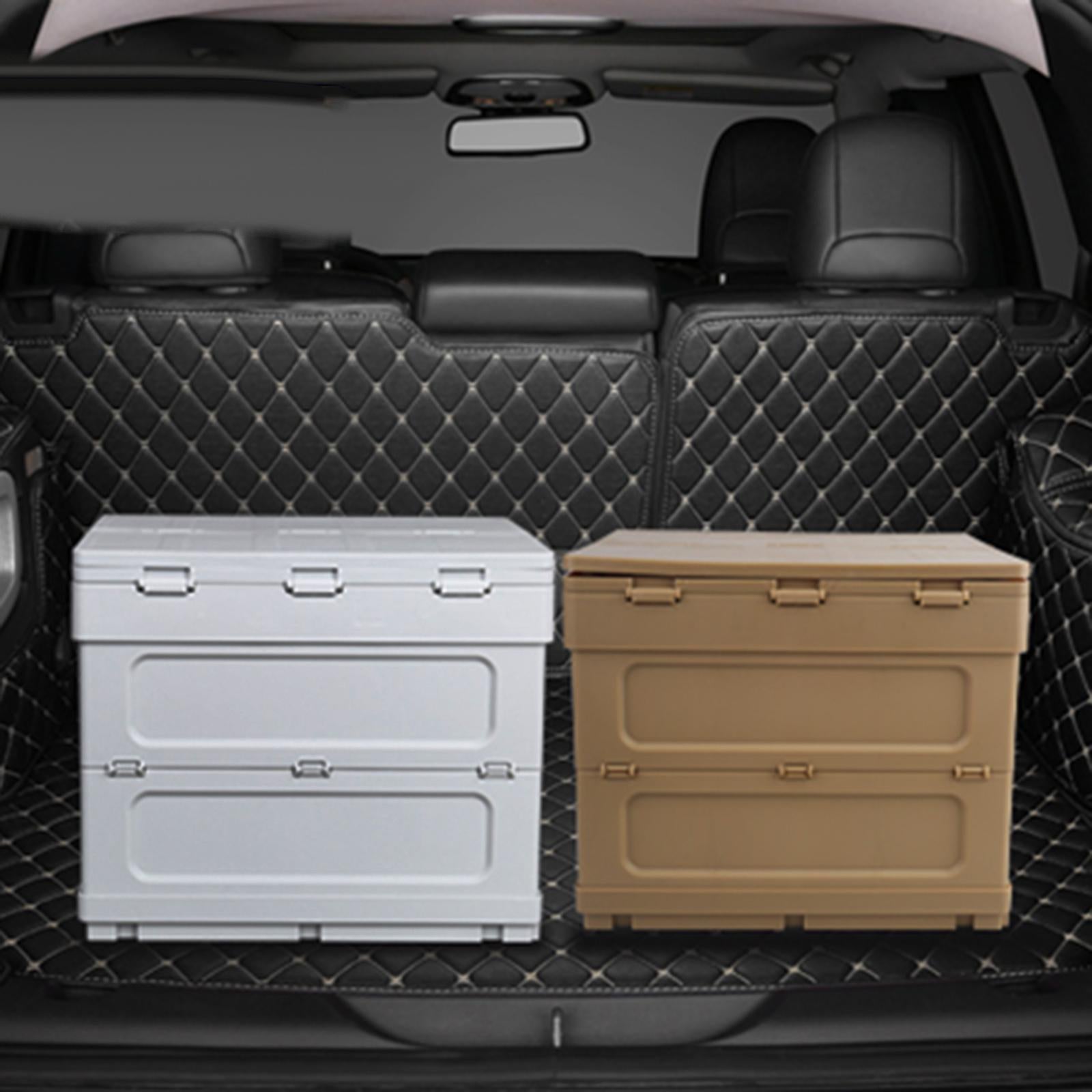 Collapsible Car Trunk Organizer Camping Table Groceries Foldable Storage Box Gray