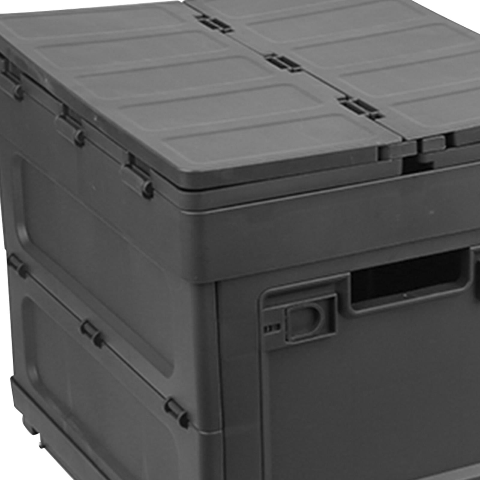 Collapsible Car Trunk Organizer Camping Table Groceries Foldable Storage Box Black