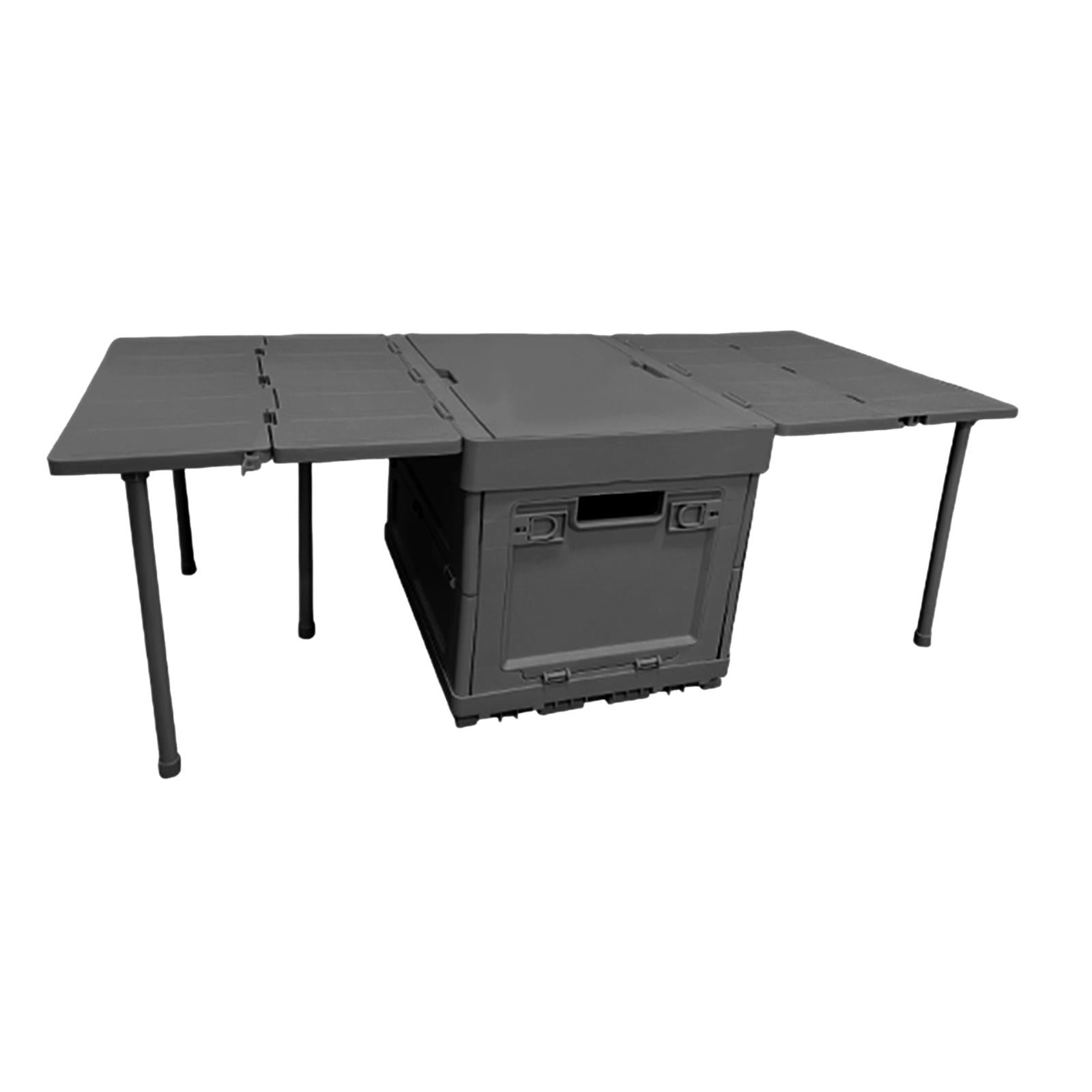 Collapsible Car Trunk Organizer Camping Table Groceries Foldable Storage Box Black