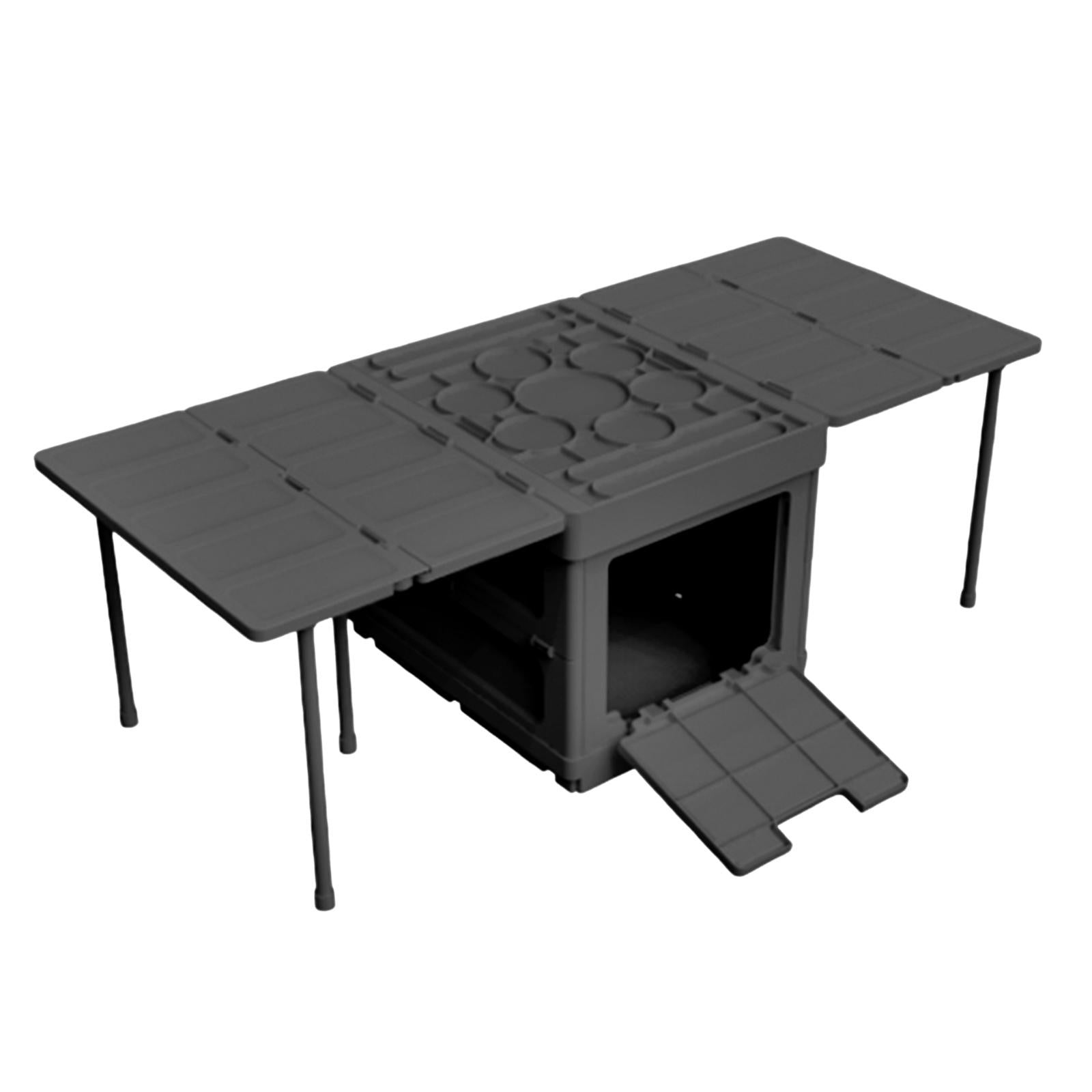 Collapsible Car Trunk Organizer Camping Table Groceries Foldable Storage Box Black