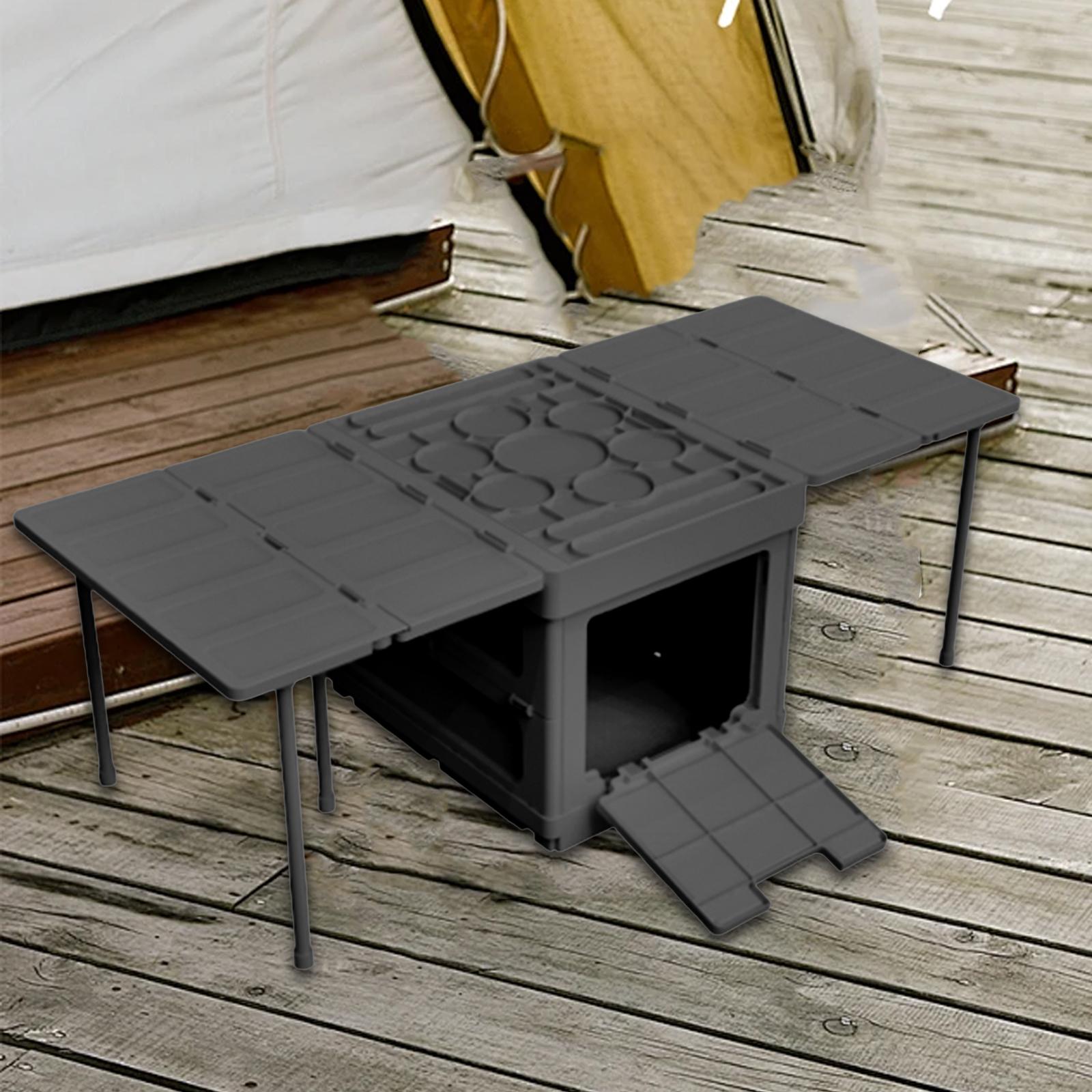 Collapsible Car Trunk Organizer Camping Table Groceries Foldable Storage Box Black