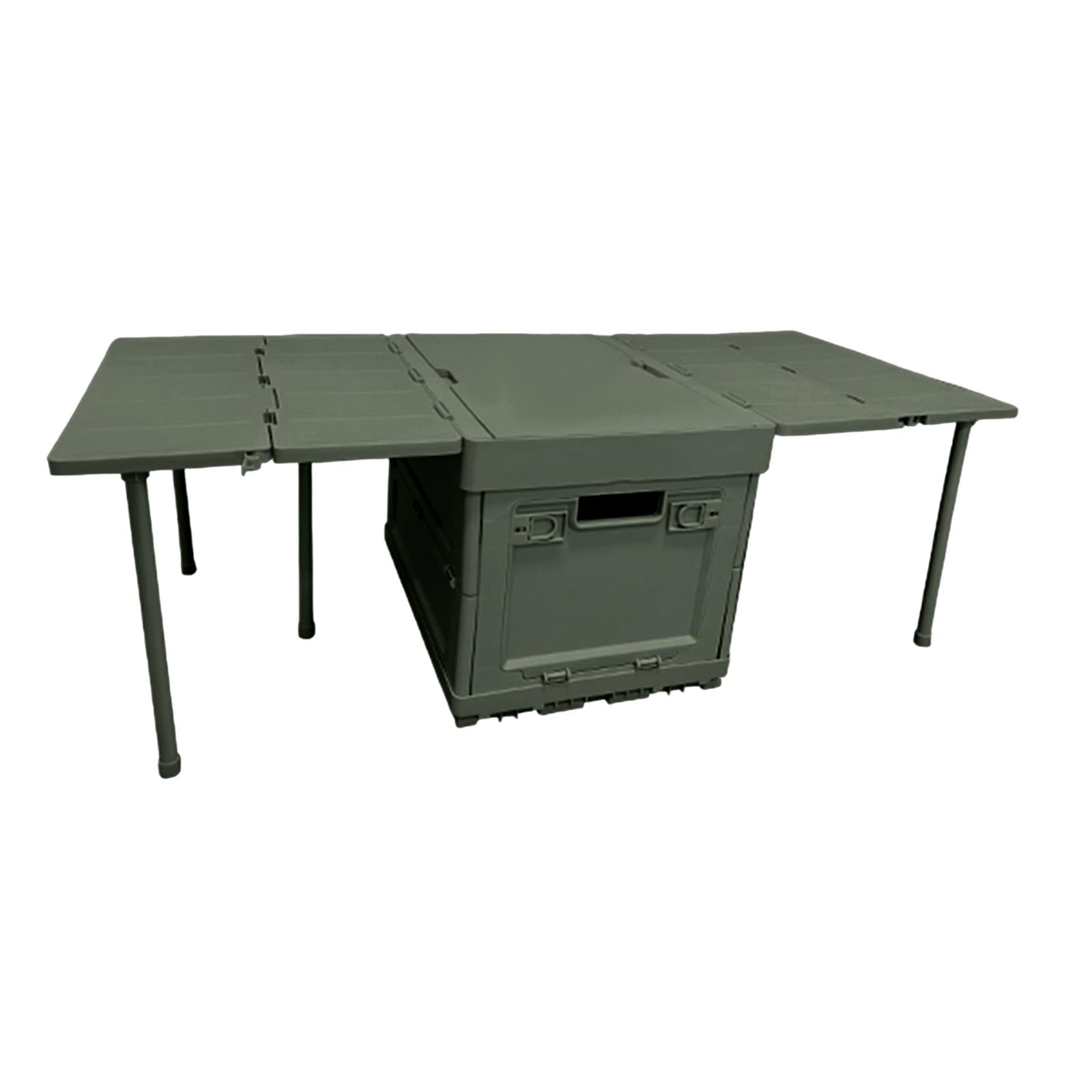 Collapsible Car Trunk Organizer Camping Table Groceries Foldable Storage Box Green