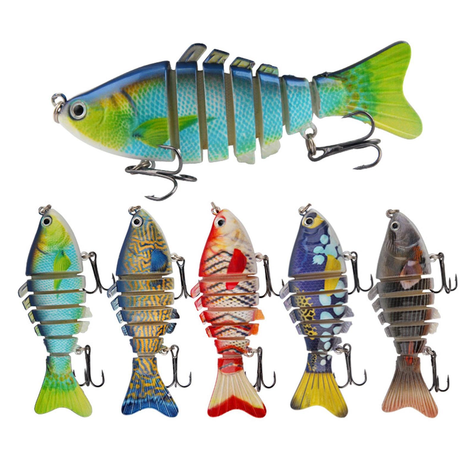 5x Fishing Baits Slow Sinking Fishing Gear Bass Lures for Outdoor Lake River