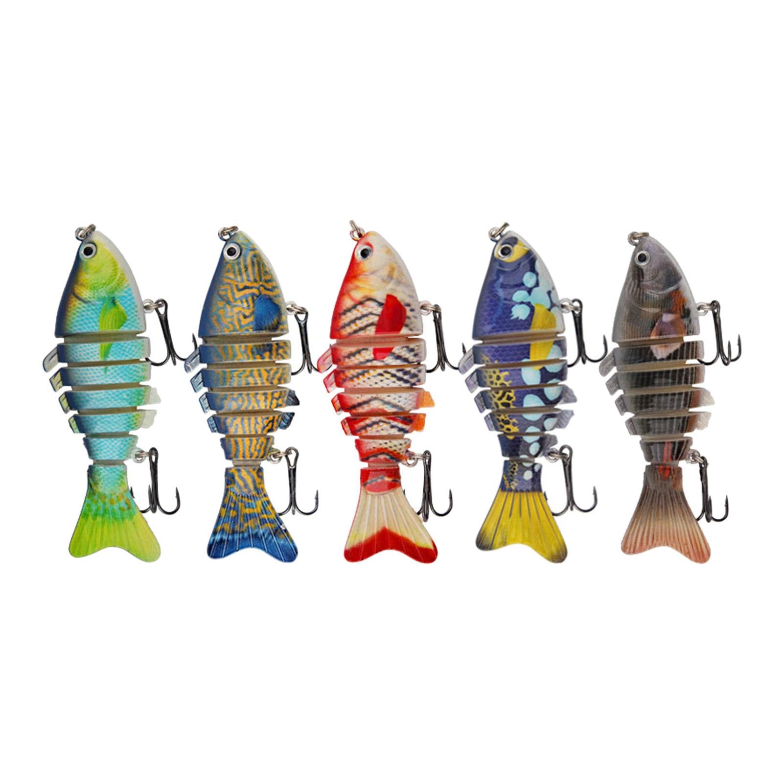 5x Fishing Baits Slow Sinking Fishing Gear Bass Lures for Outdoor Lake River