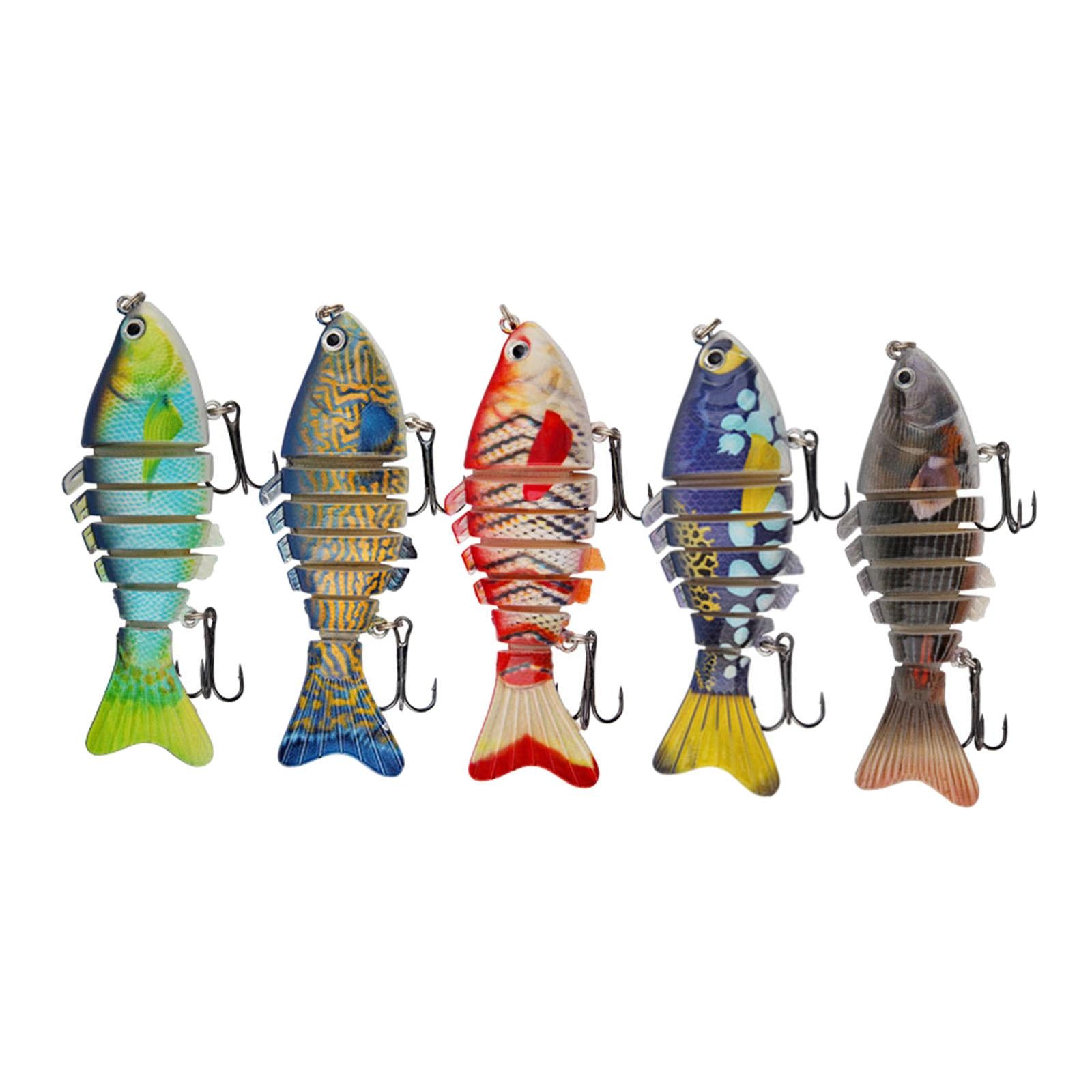 5x Fishing Baits Slow Sinking Fishing Gear Bass Lures for Outdoor Lake River