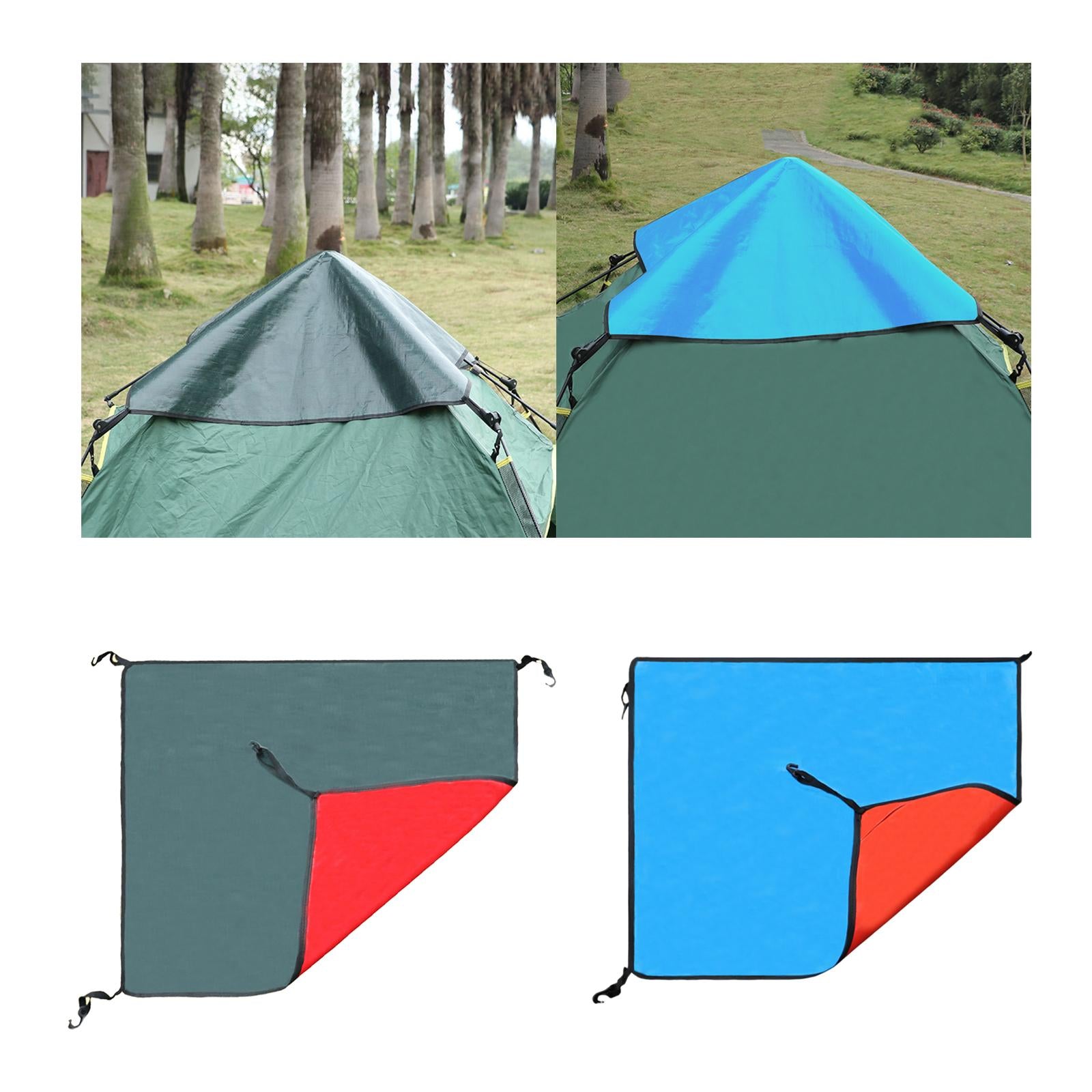 Tent Top Cloth Rain Protection Multifunctional Tarp for Hiking Patio Outdoor Green Red