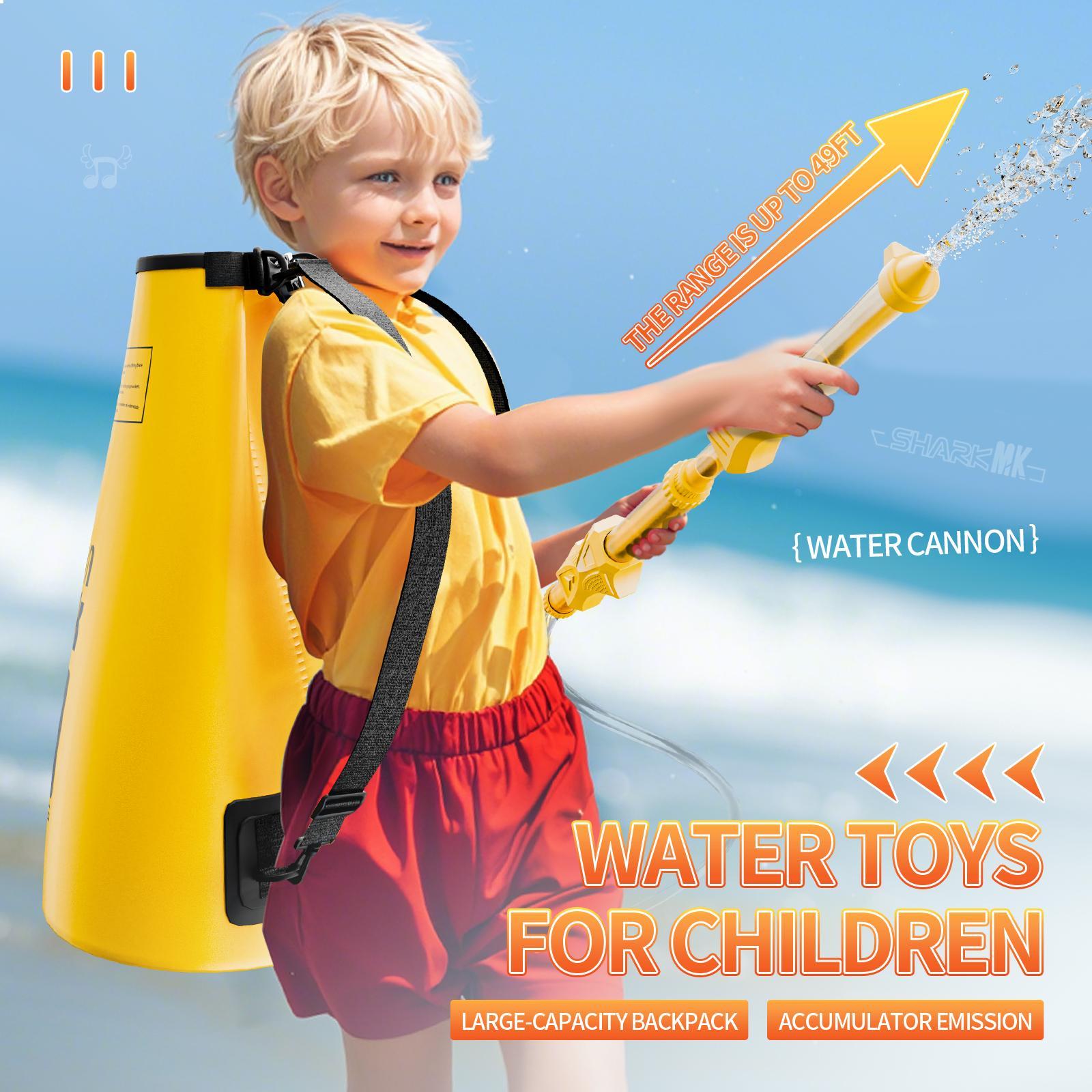 Backpack Water Soaker Toy Hot Weather Large Capacity for Children Boys Girls Yellow