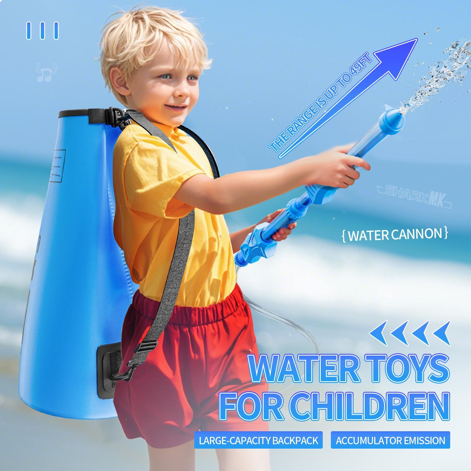 Backpack Water Soaker Toy Hot Weather Large Capacity for Children Boys Girls Blue
