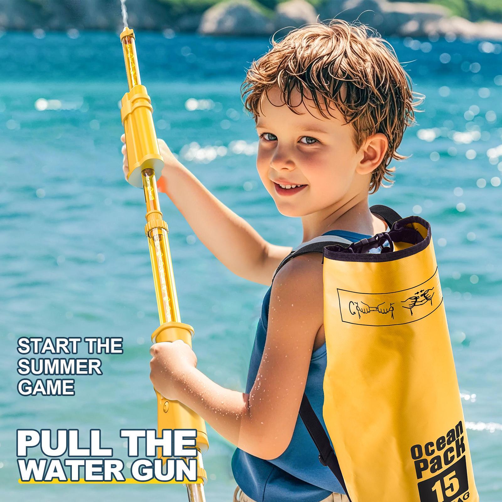 Backpack Water Soaker Toy Summer Large Capacity for Boys Girls Children Kids Yellow