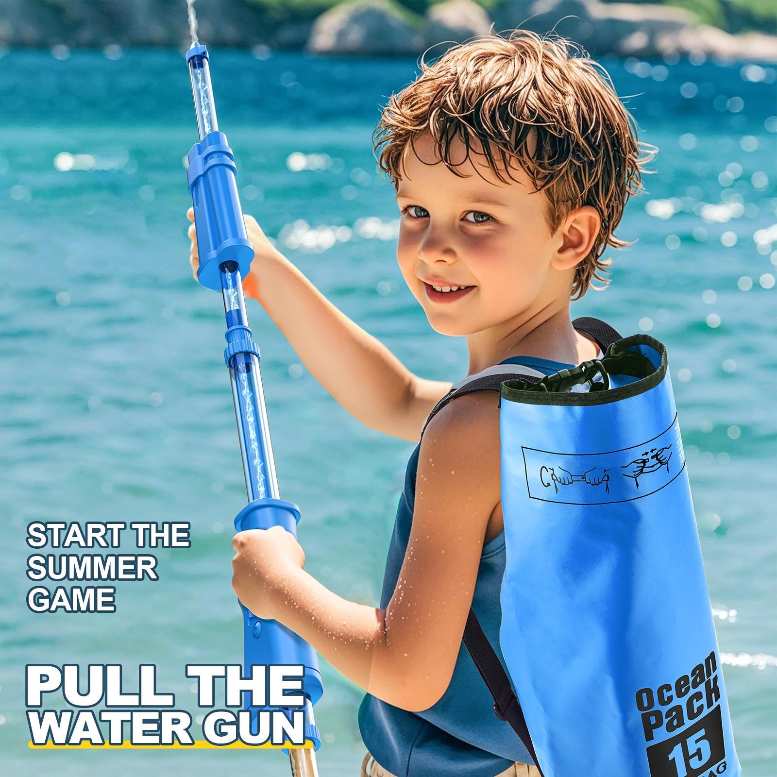 Backpack Water Soaker Toy Summer Large Capacity for Boys Girls Children Kids Blue