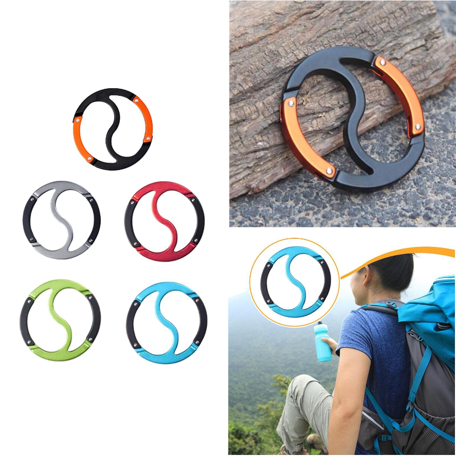 Carabiner Clip Keyring Fishing Lock Buckle Hook for Hammock Dog Leash Hiking black