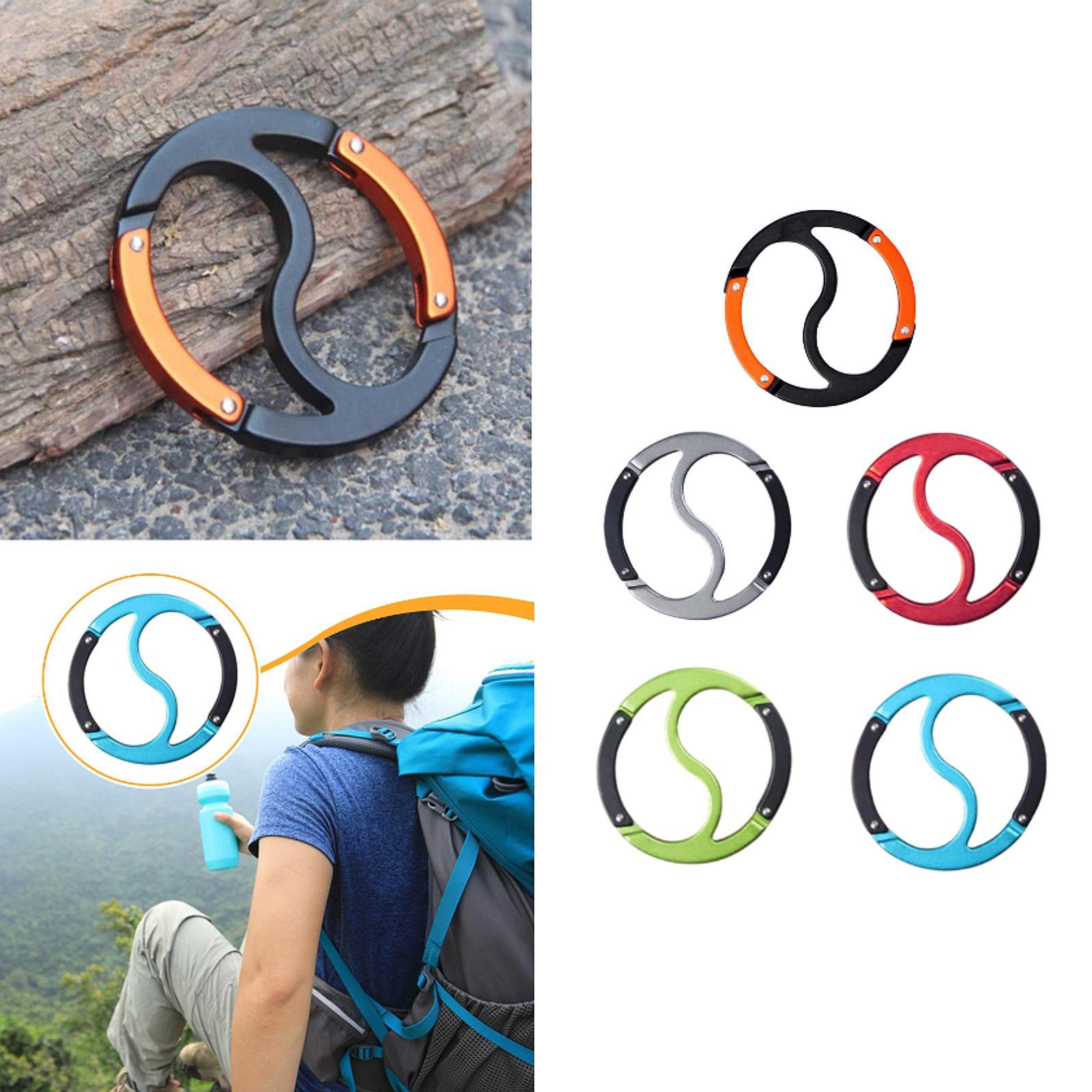Carabiner Clip Keyring Fishing Lock Buckle Hook for Hammock Dog Leash Hiking black