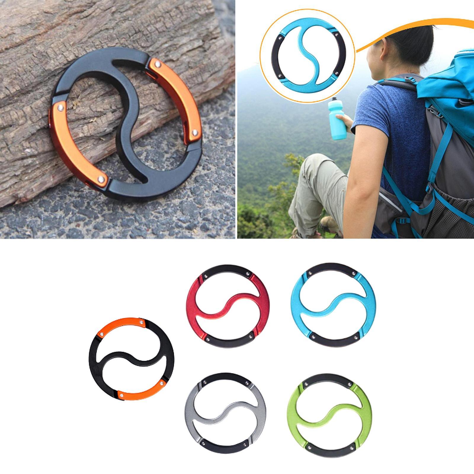 Carabiner Clip Keyring Fishing Lock Buckle Hook for Hammock Dog Leash Hiking black