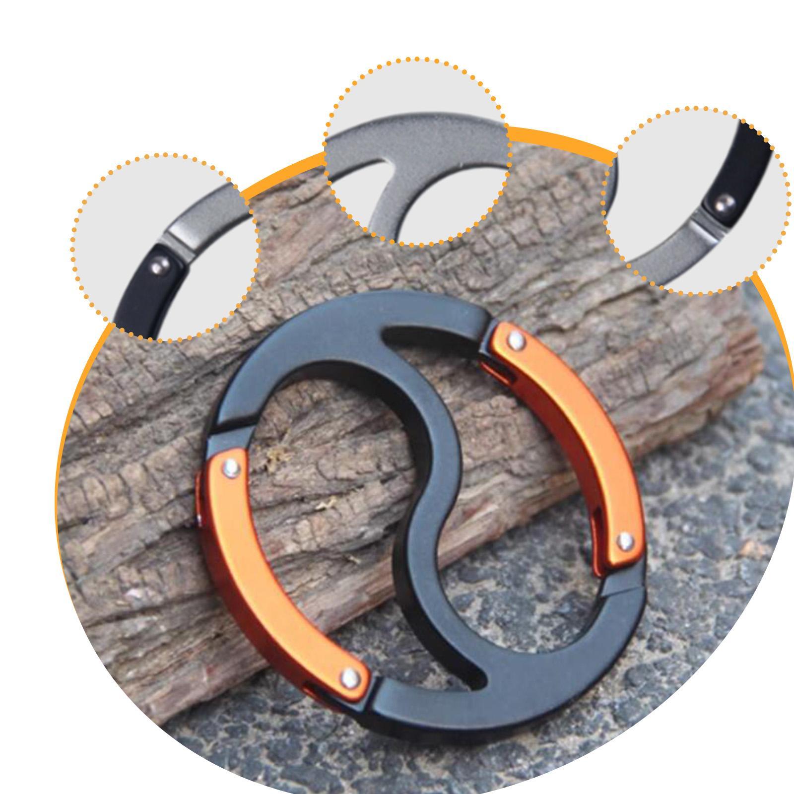 Carabiner Clip Keyring Fishing Lock Buckle Hook for Hammock Dog Leash Hiking silver