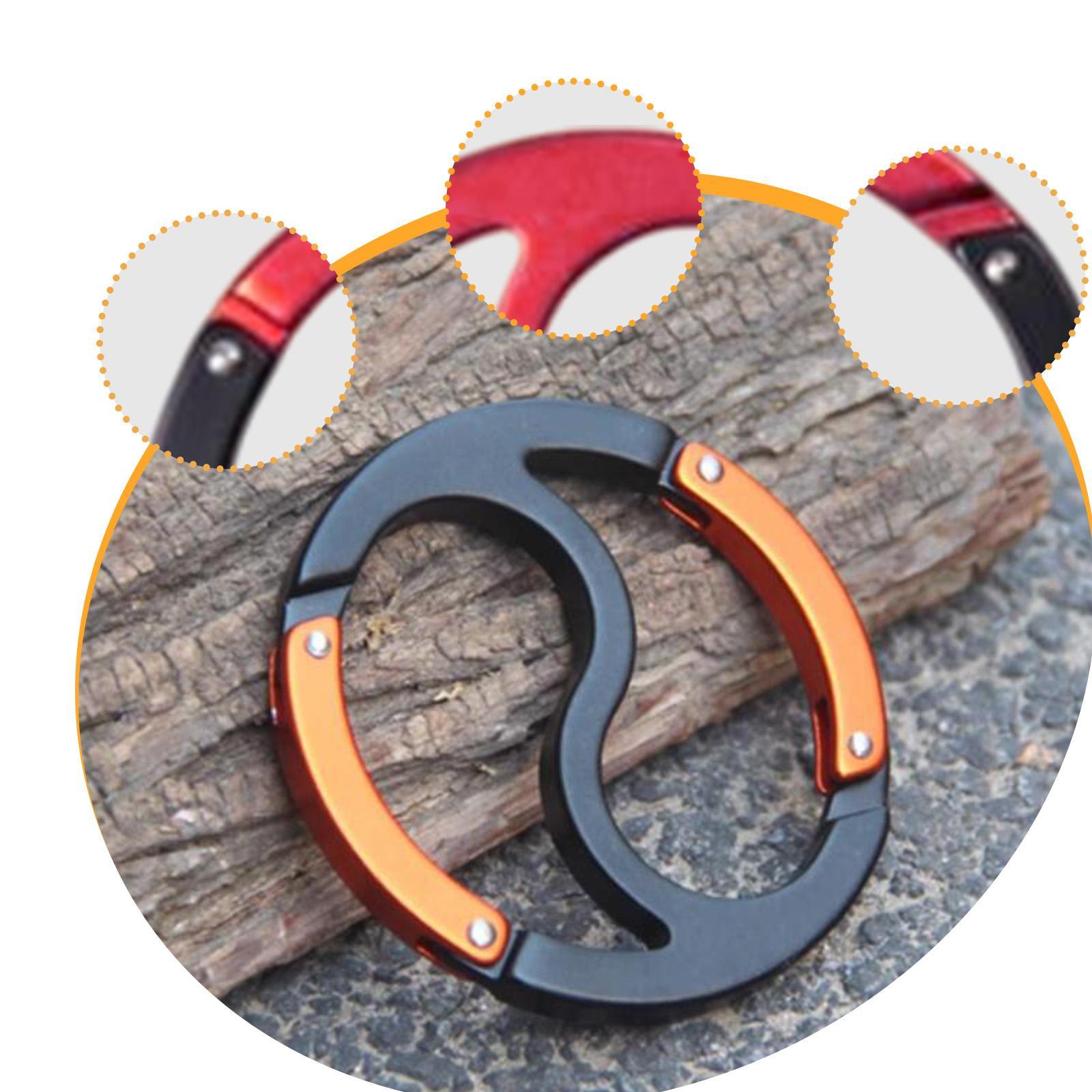 Carabiner Clip Keyring Fishing Lock Buckle Hook for Hammock Dog Leash Hiking red
