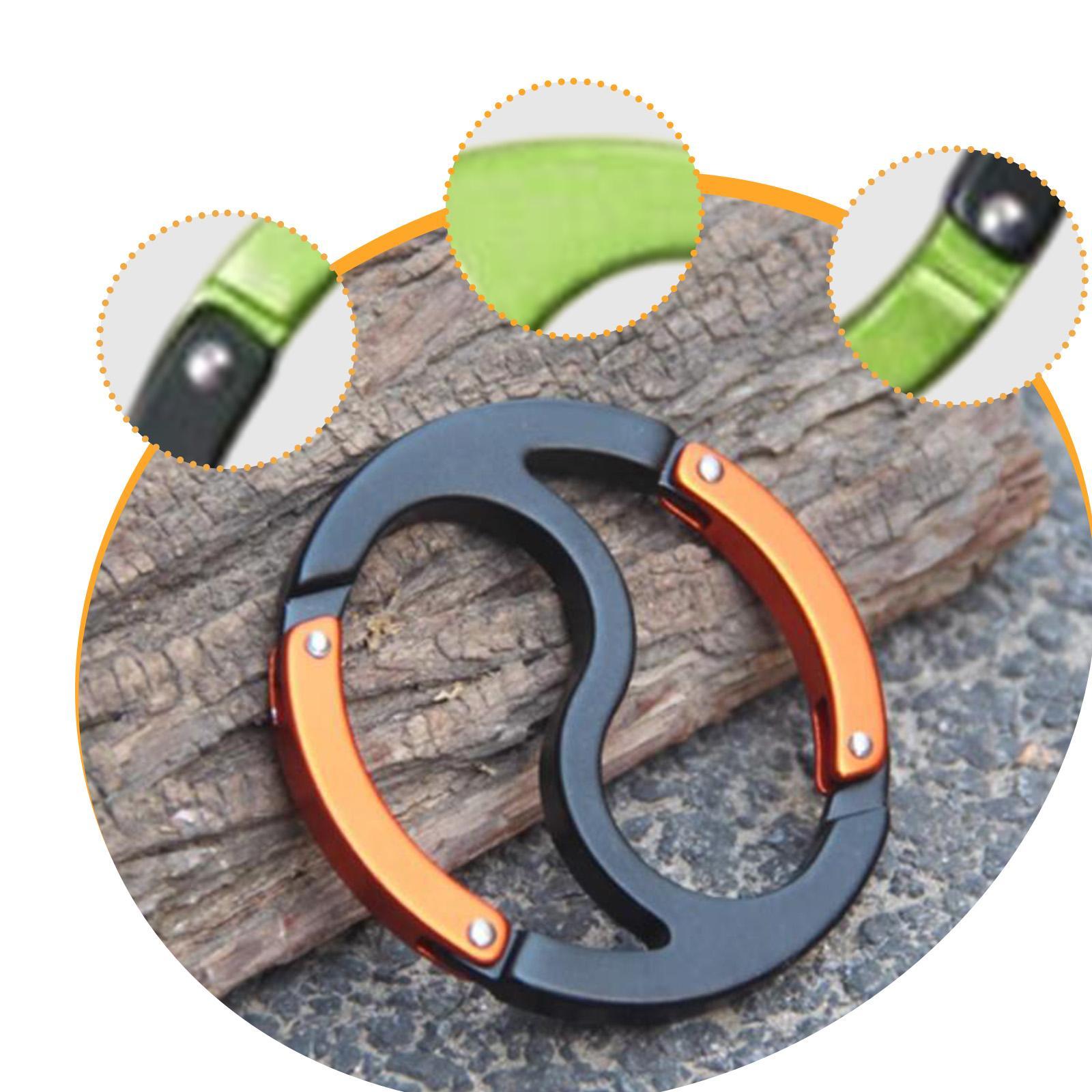 Carabiner Clip Keyring Fishing Lock Buckle Hook for Hammock Dog Leash Hiking green