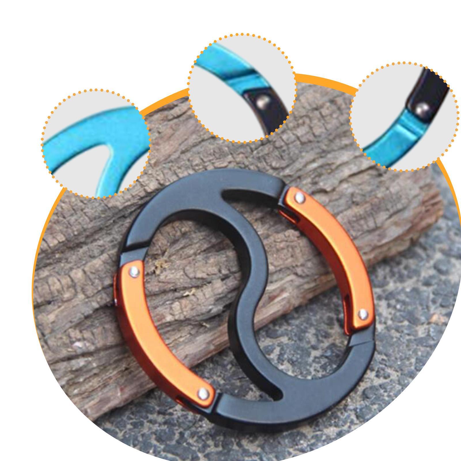Carabiner Clip Keyring Fishing Lock Buckle Hook for Hammock Dog Leash Hiking blue