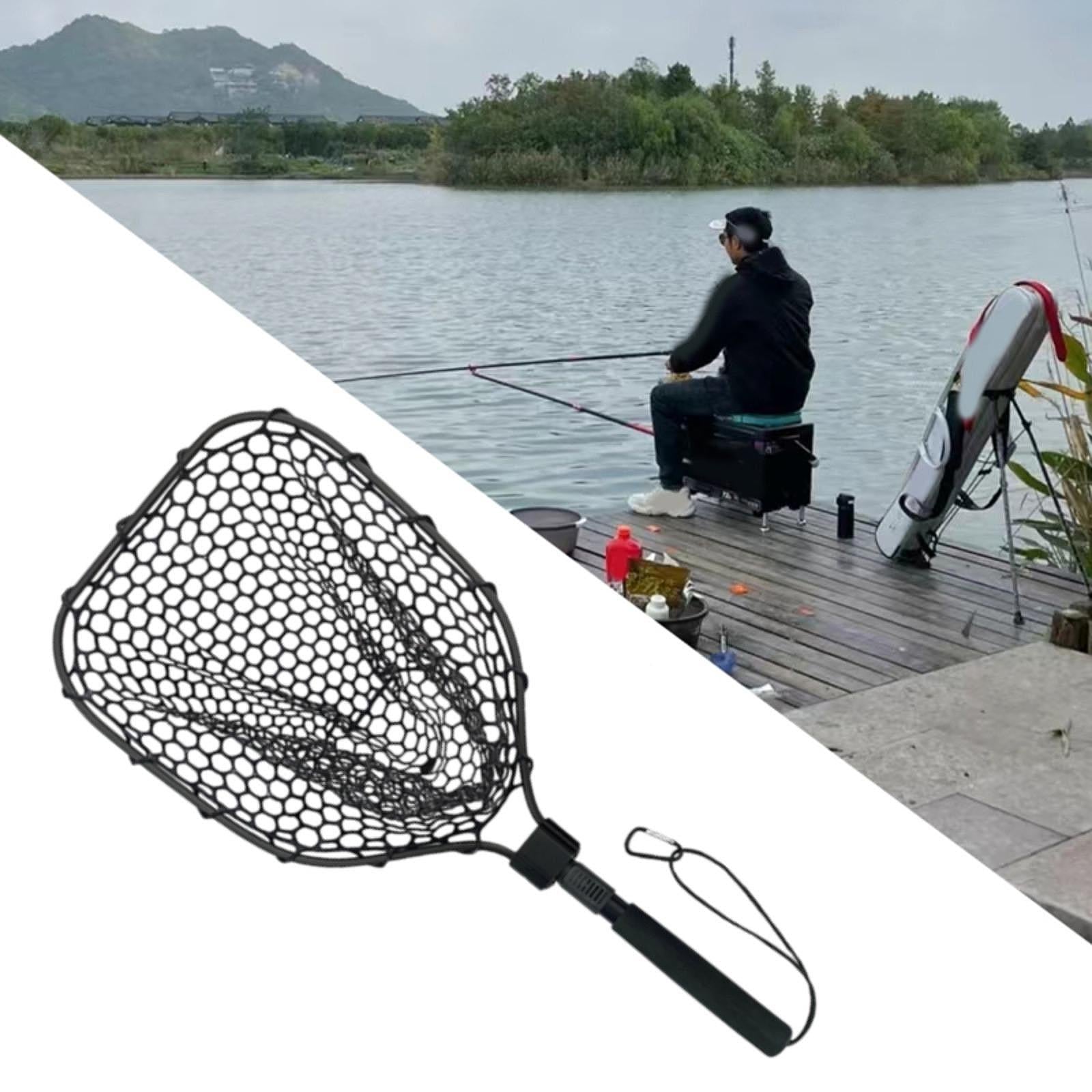 Fishing Net Collapsible Handle Saltwater Freshwater Fish Netting Landing Net