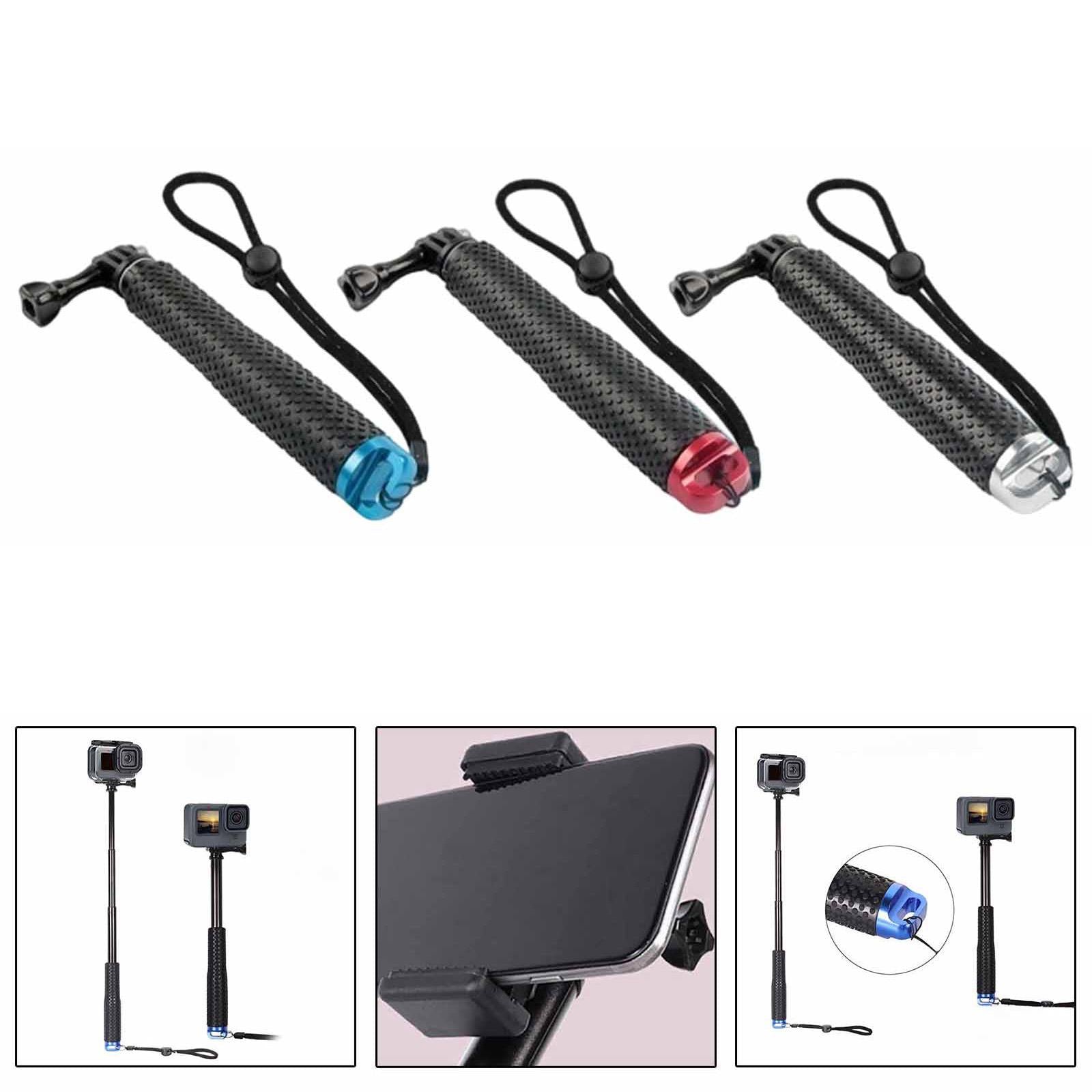 Selfie Stick Handheld Extendable Pole for Adventures Snorkeling Snowboarding Blue