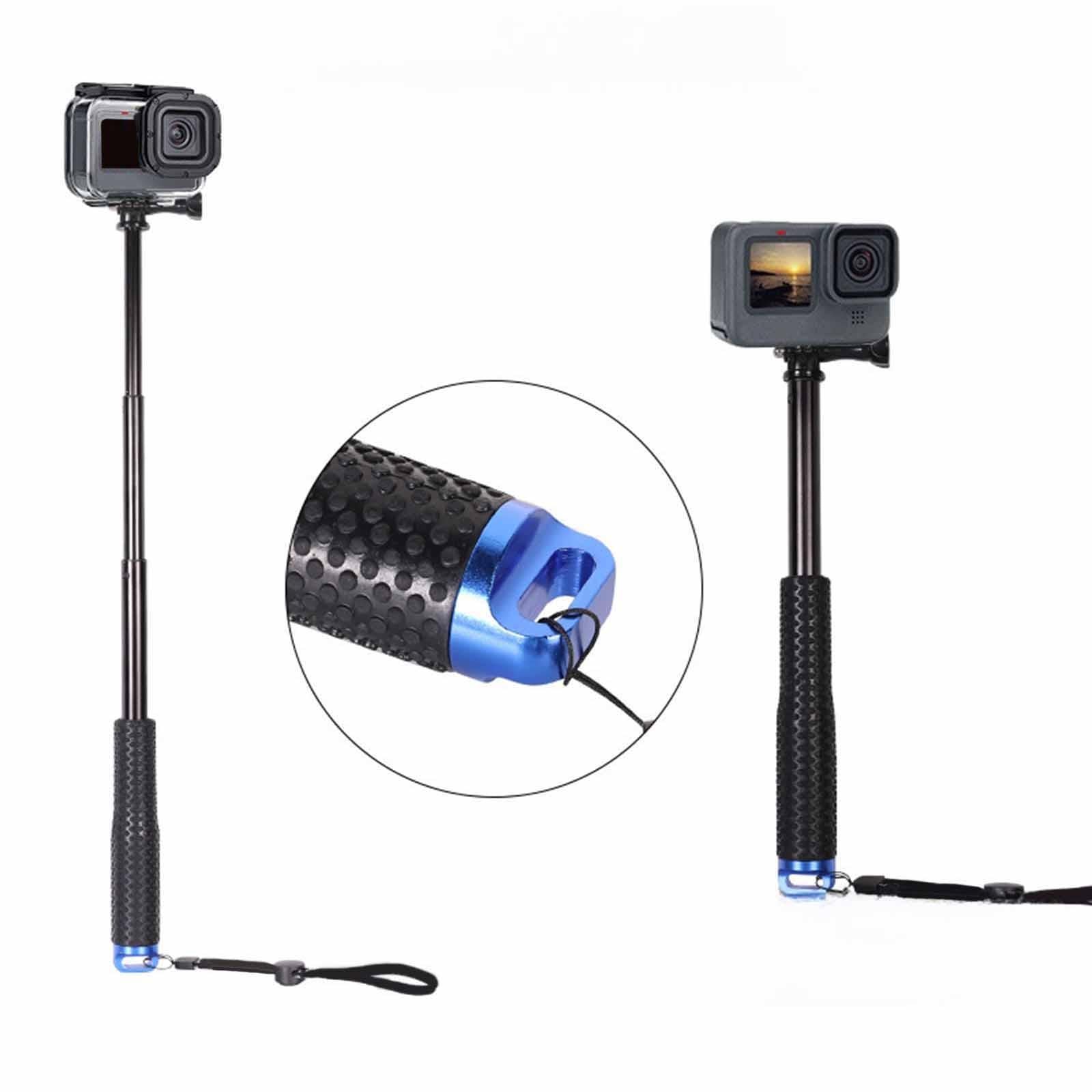 Selfie Stick Handheld Extendable Pole for Adventures Snorkeling Snowboarding Blue