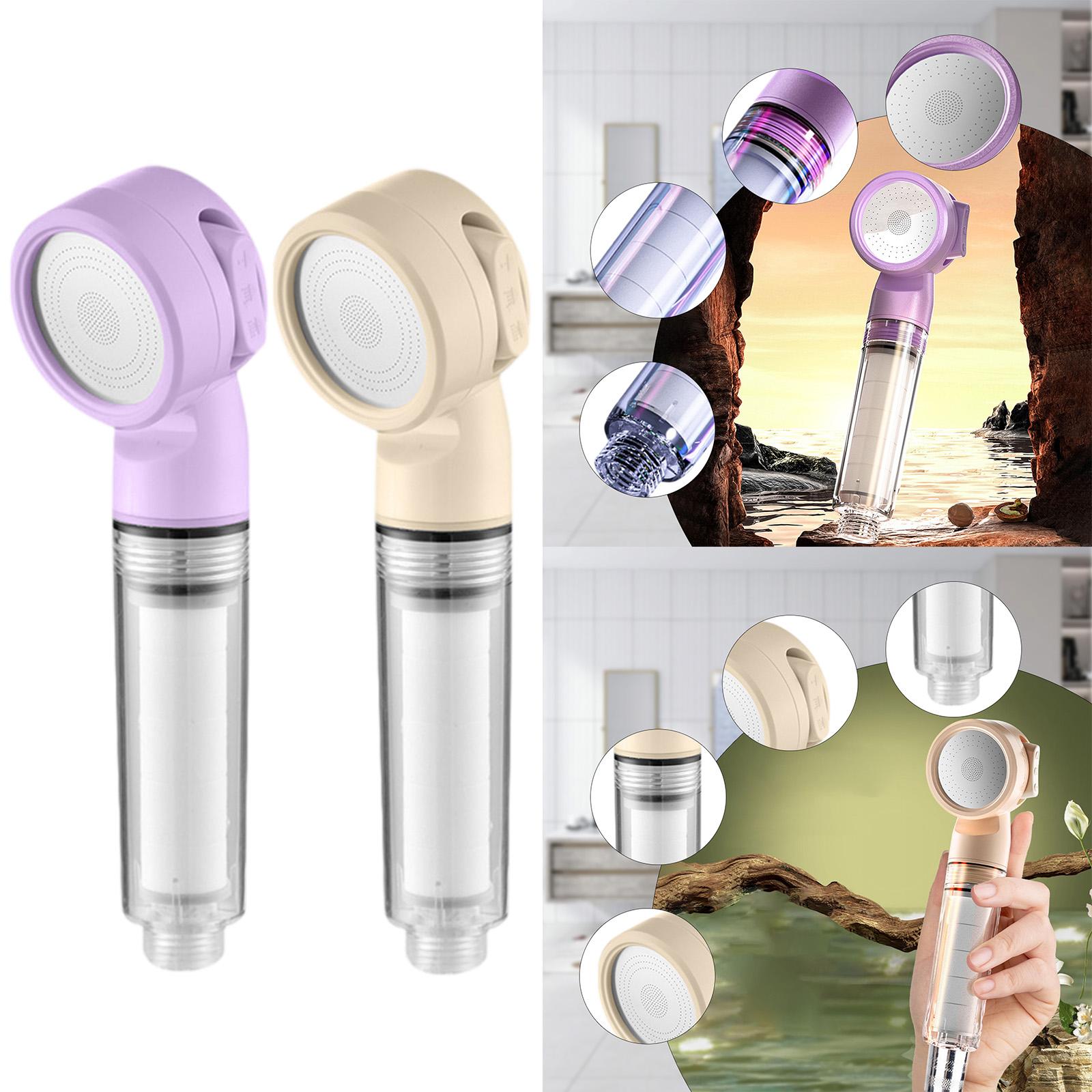 Shower Head Adjustable Water Flow Modes Non Clogging Universal Bathroom Part Purple