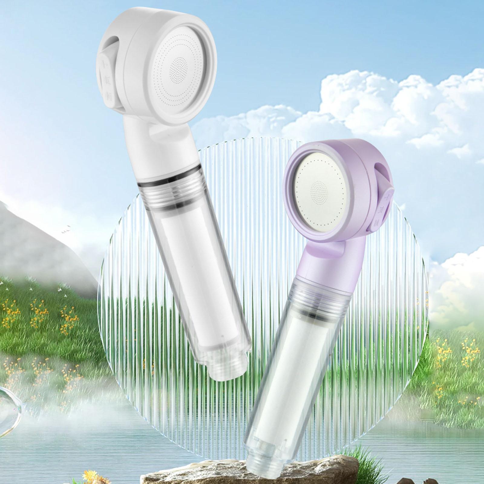 Shower Head Adjustable Water Flow Modes Non Clogging Universal Bathroom Part Pink