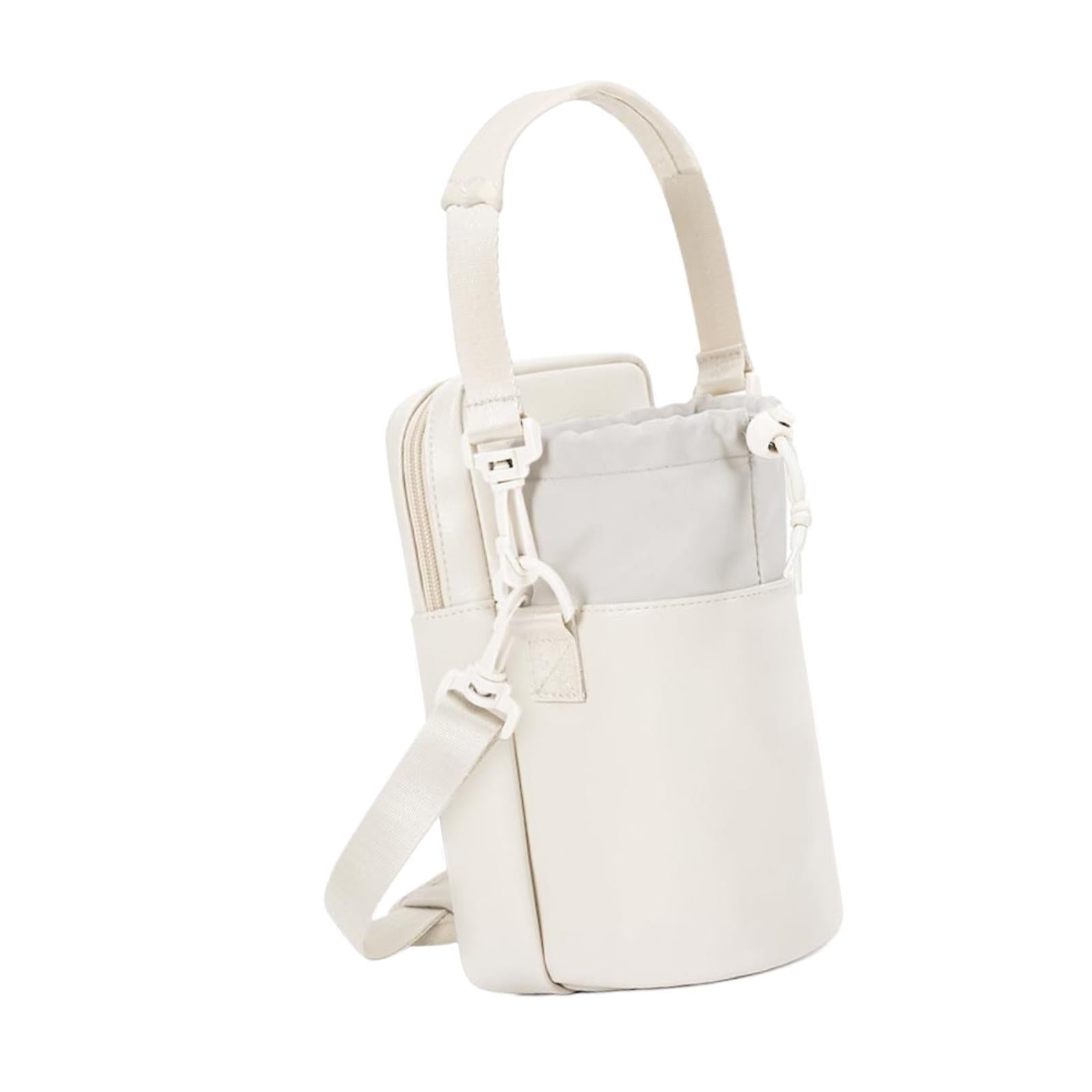 Water Bottle Carrier Bag with Phone Pocket Gift Picnic Bottle Pouch Holder White