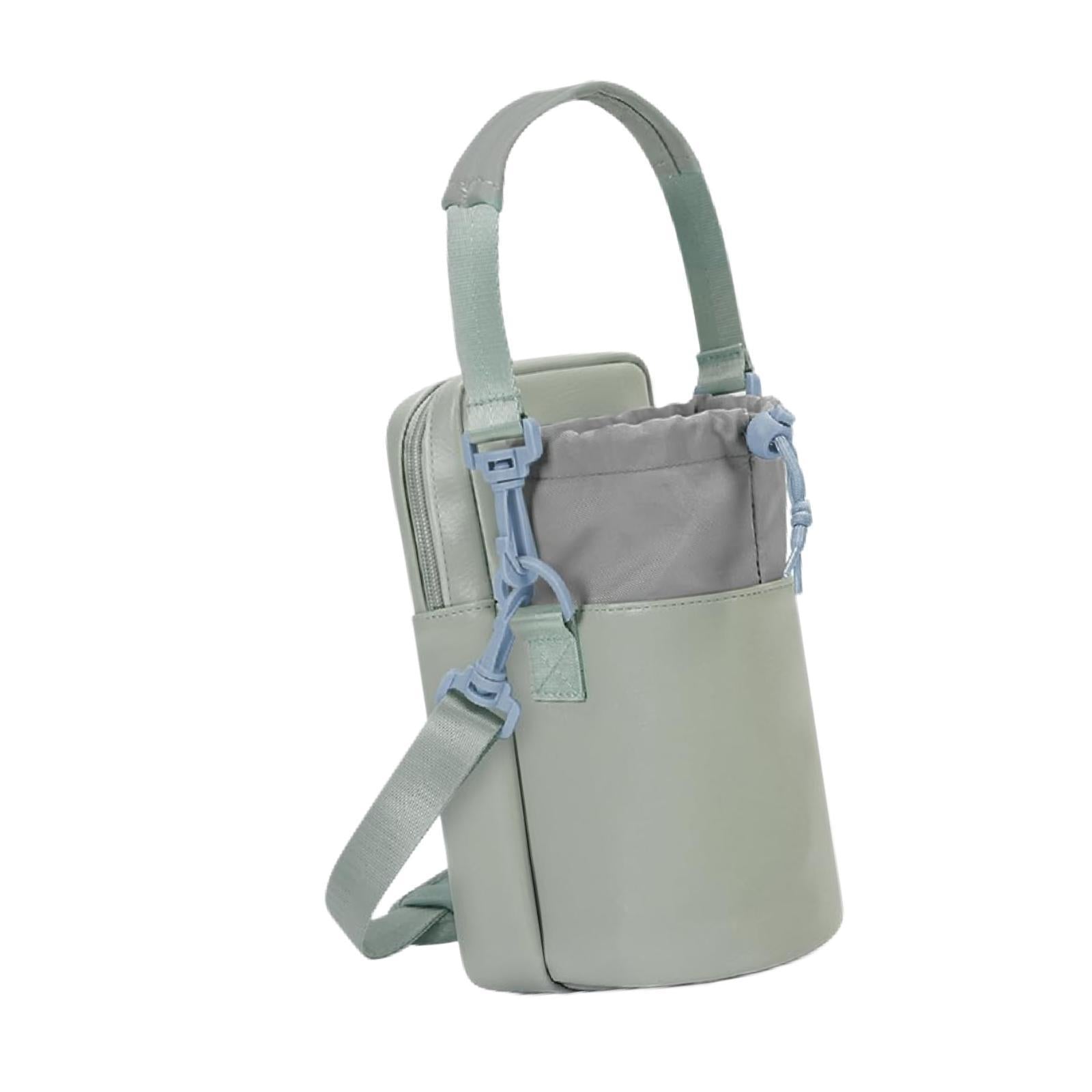 Water Bottle Carrier Bag with Phone Pocket Gift Picnic Bottle Pouch Holder Light Green