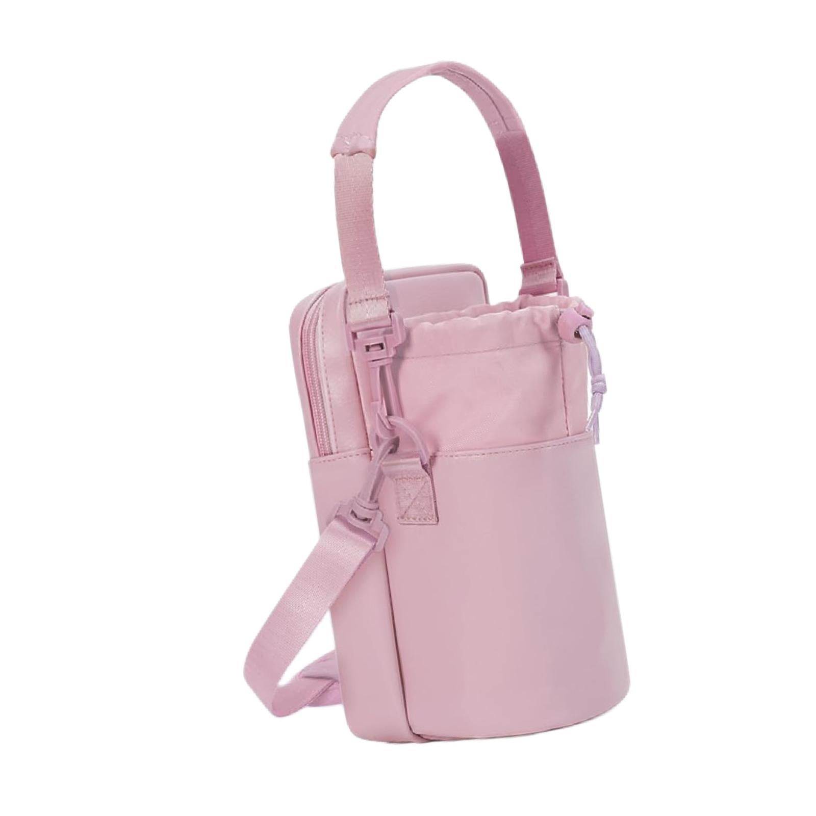 Water Bottle Carrier Bag with Phone Pocket Gift Picnic Bottle Pouch Holder Pink