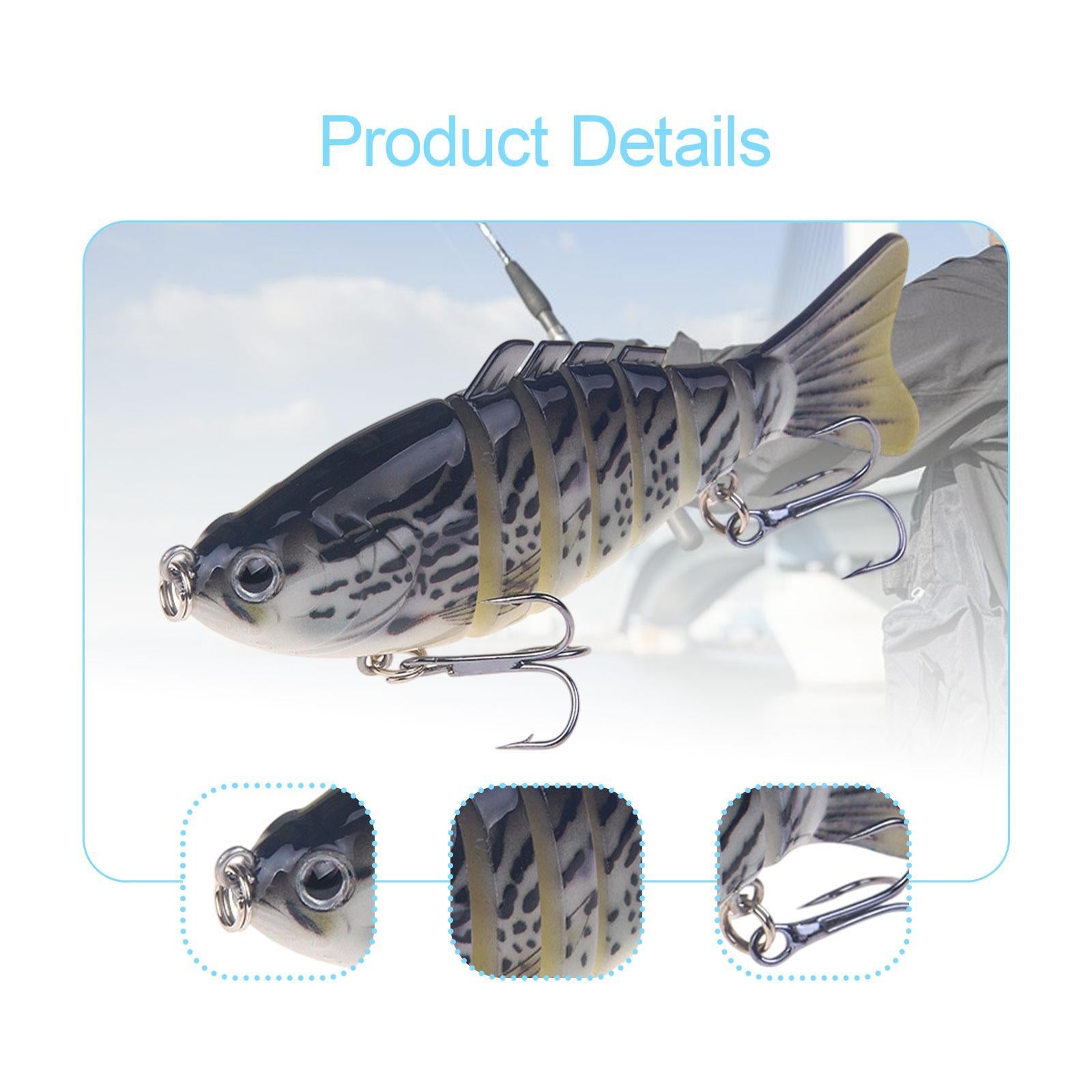 5 Pieces Swimbaits Hard Slow Sinking Fishing Lures for Walleye Bluegill Pike