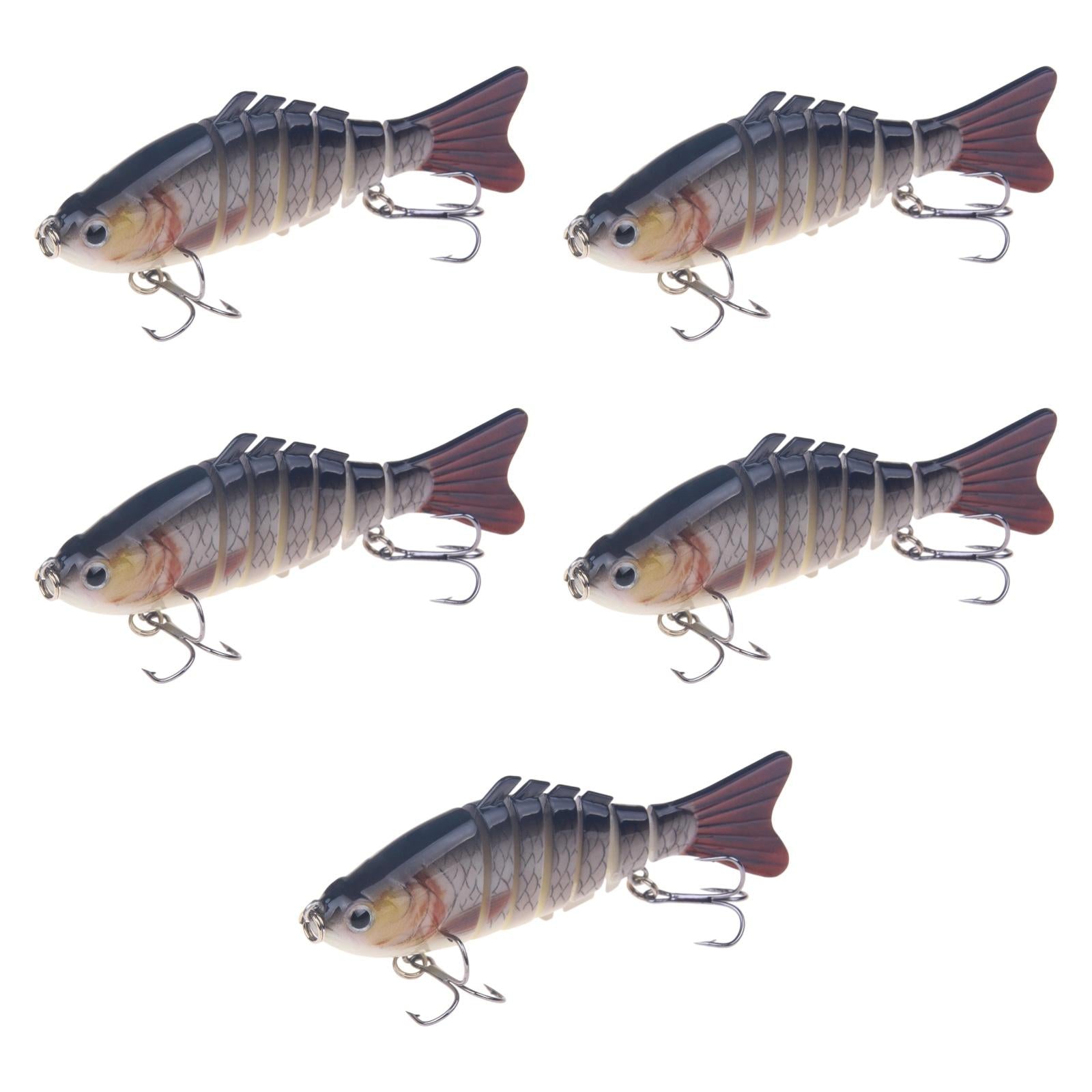 5 Pieces Fishing Lures Hard Baits Topwater Swimbaits for Catfish Pike Salmon