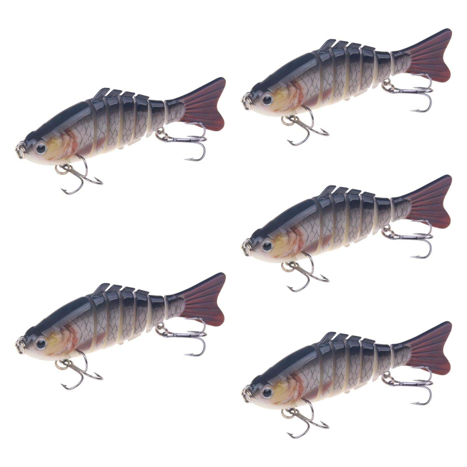 5 Pieces Fishing Lures Hard Baits Topwater Swimbaits for Catfish Pike Salmon