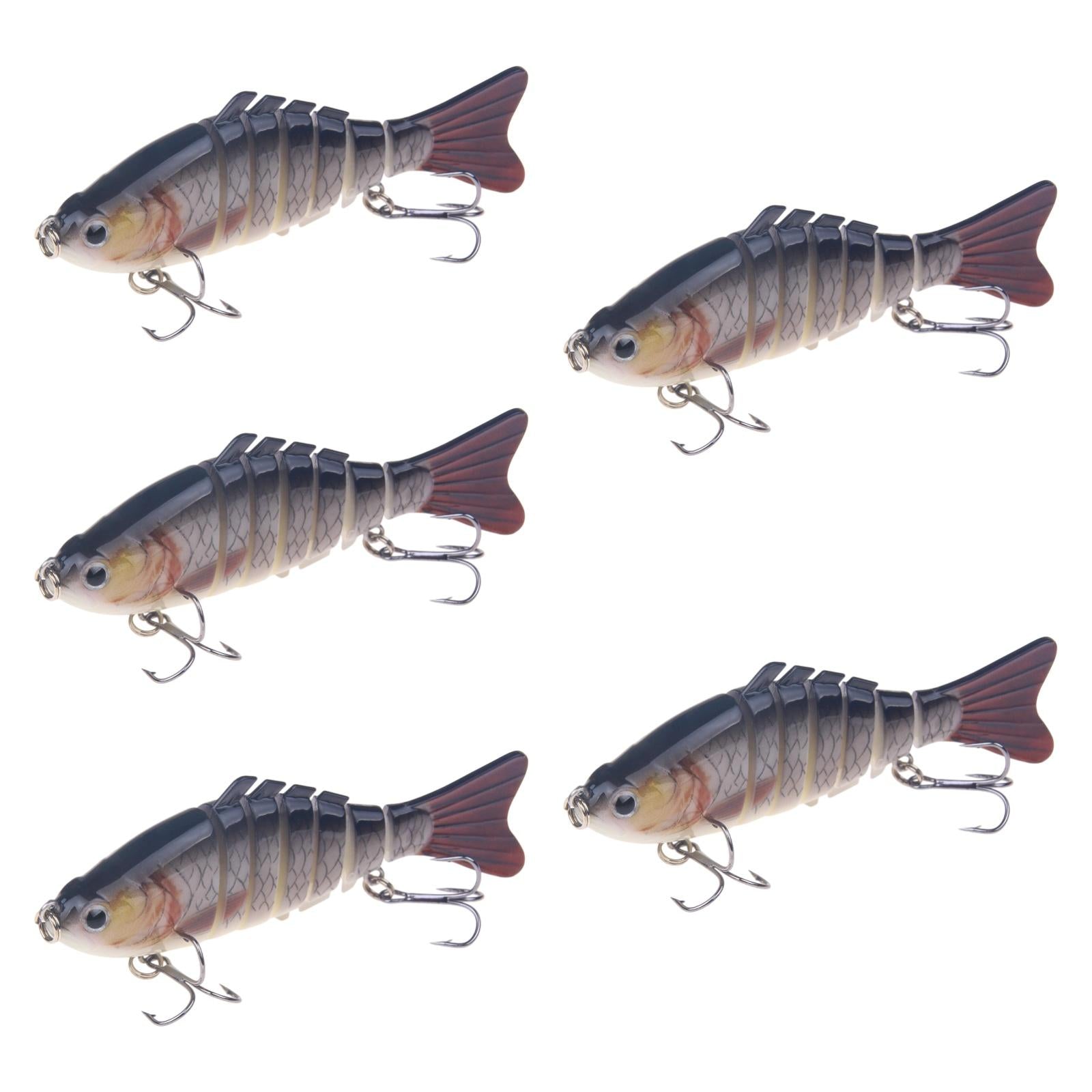 5 Pieces Fishing Lures Hard Baits Topwater Swimbaits for Catfish Pike Salmon